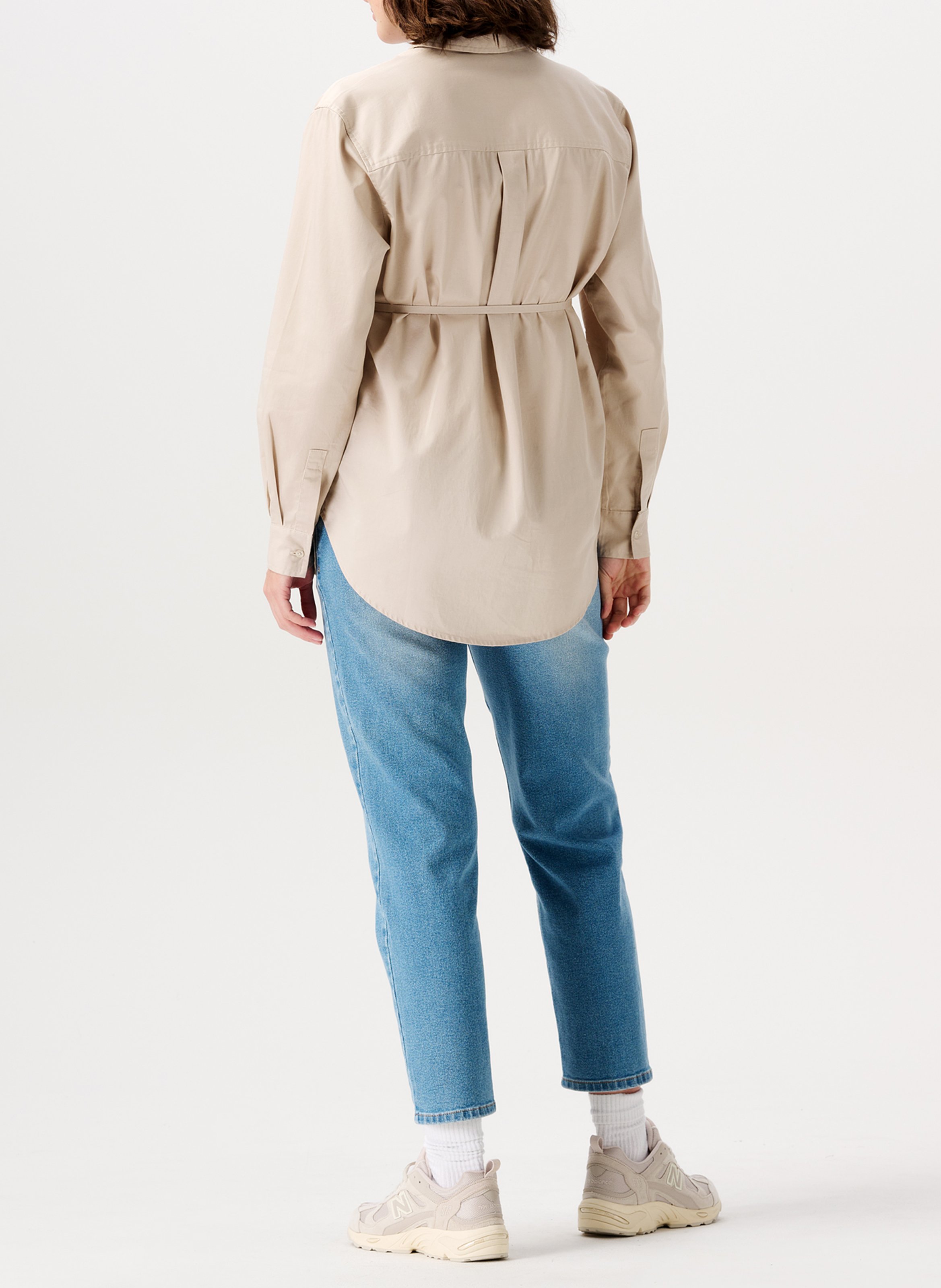 Cotton shirt with classic collar NOPPIES Beige