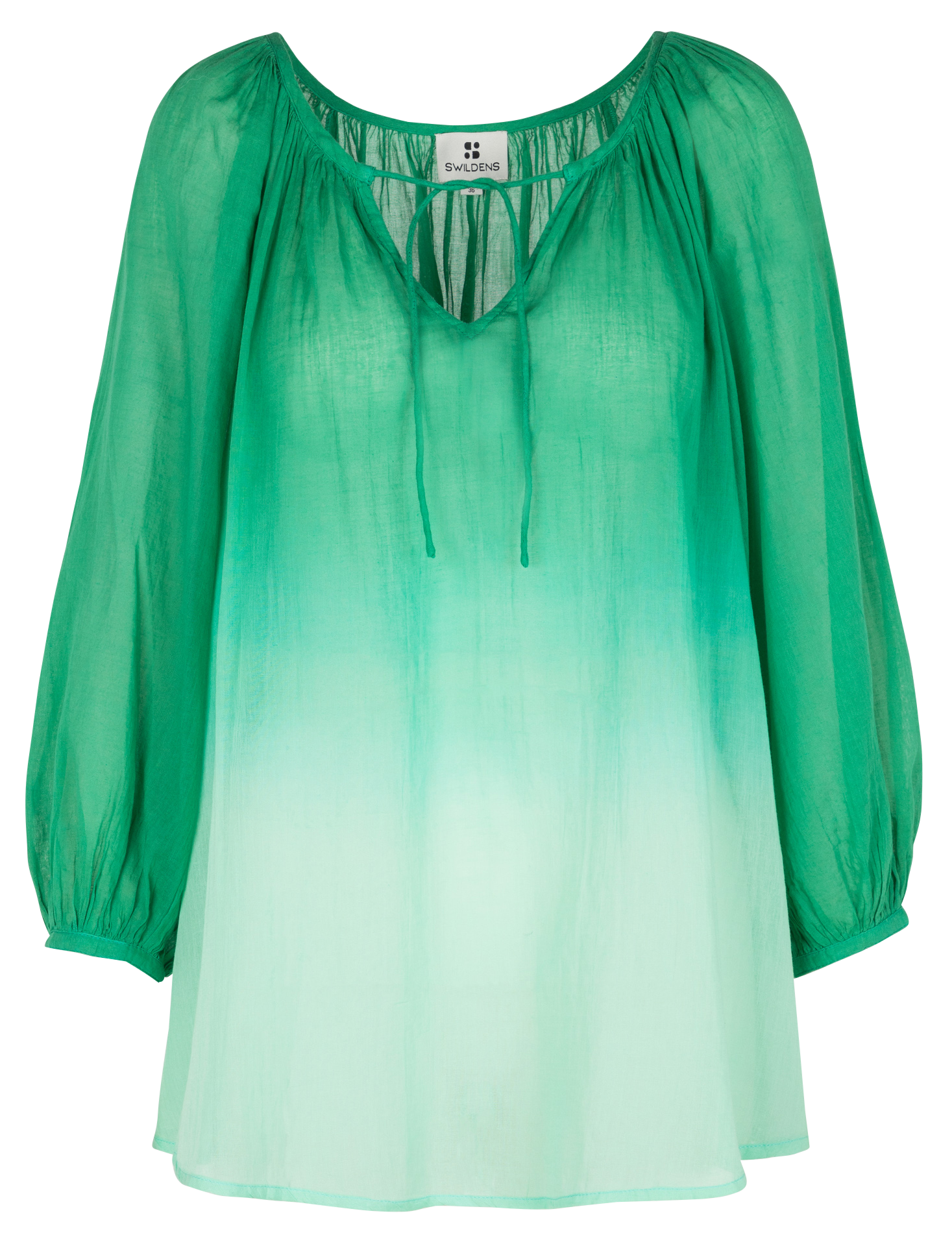 Sheer cotton blouse SWILDENS Green