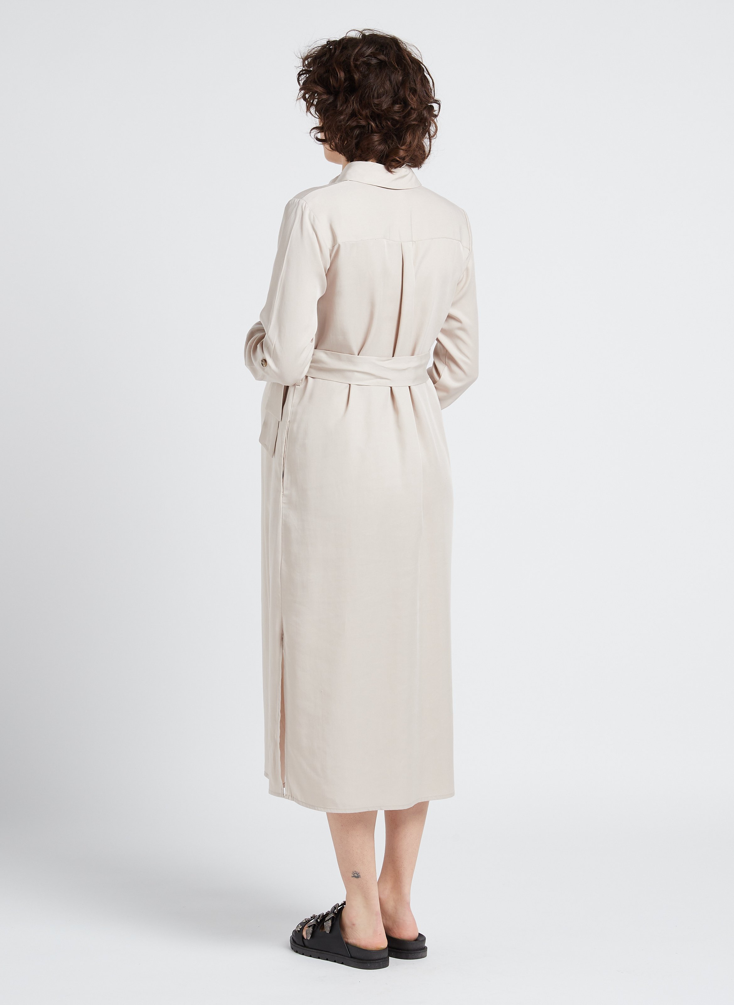 Satiny pregnancy shirt dress SERAPHINE Yellow