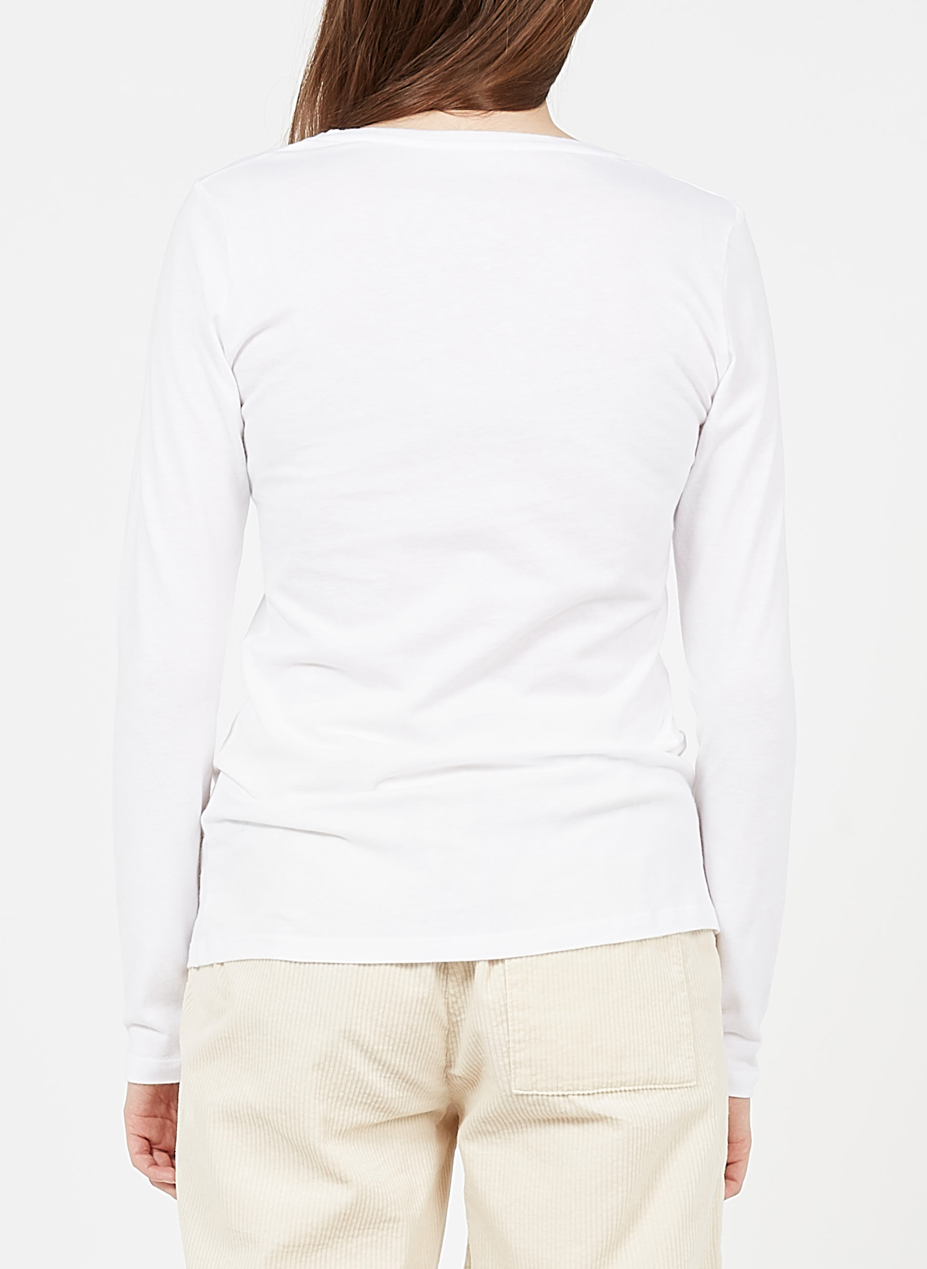 Long-sleeved round-neck cotton T-shirt MAJESTIC FILATURES White