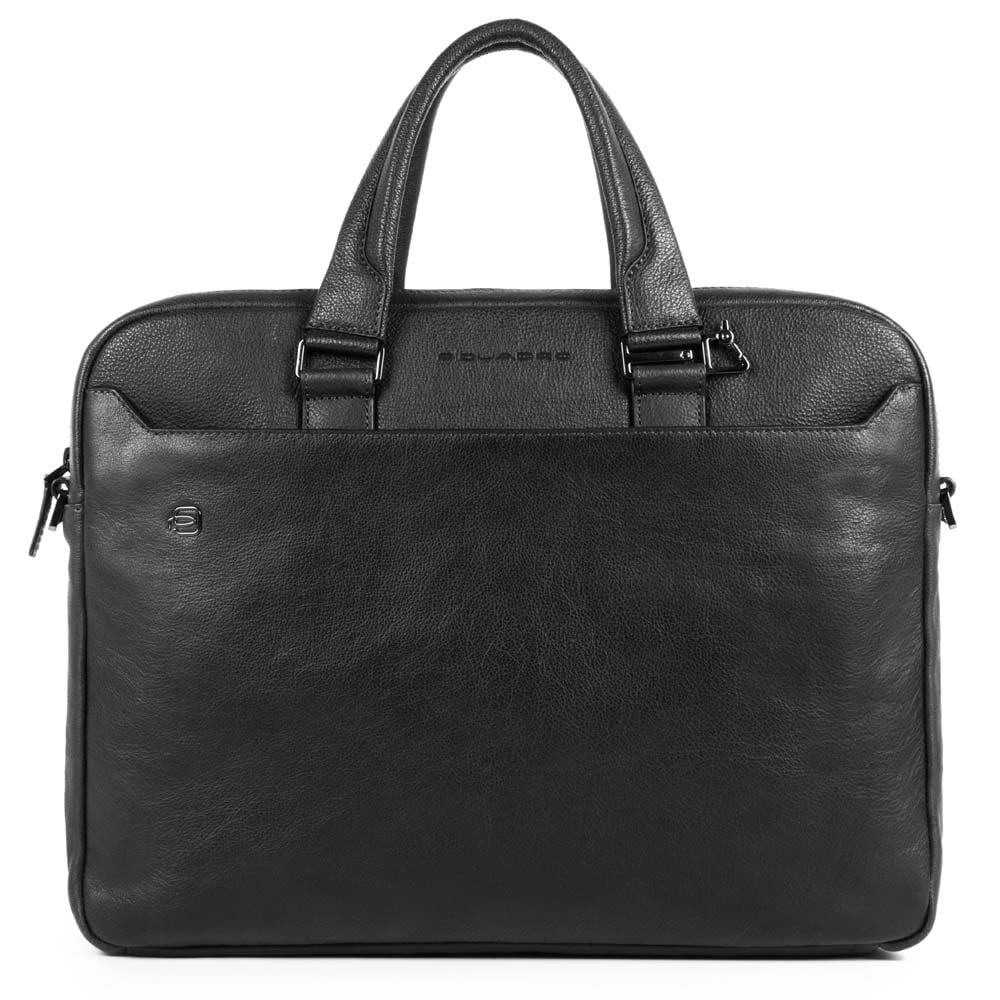 Leather messenger bag PIQUADRO Black