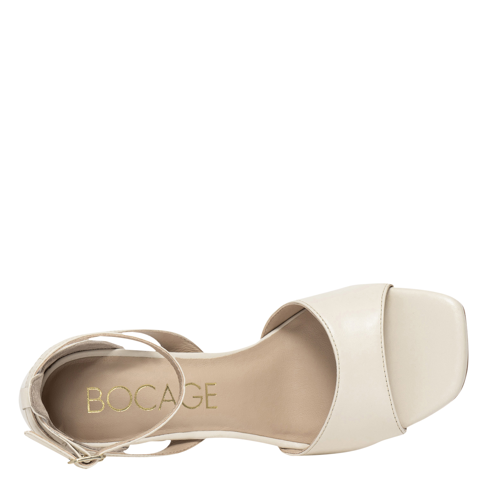 Flat leather mules BOCAGE Beige