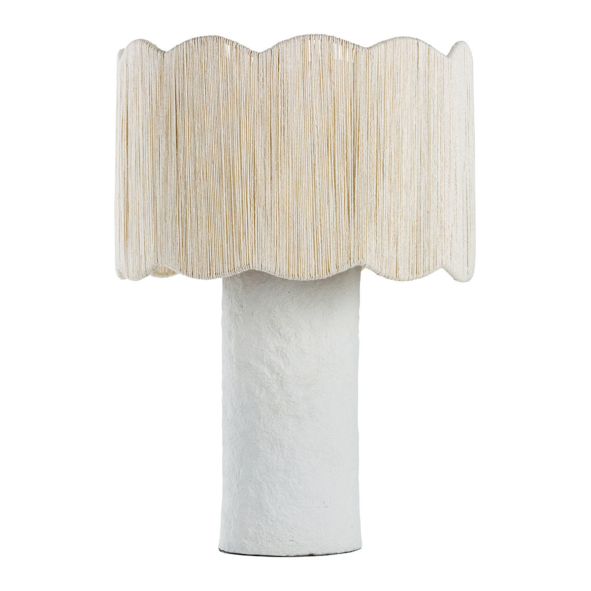 Leo paper mache lamp - jute lampshade - ø 32.5 x 46 cm BLANC D'IVOIRE White