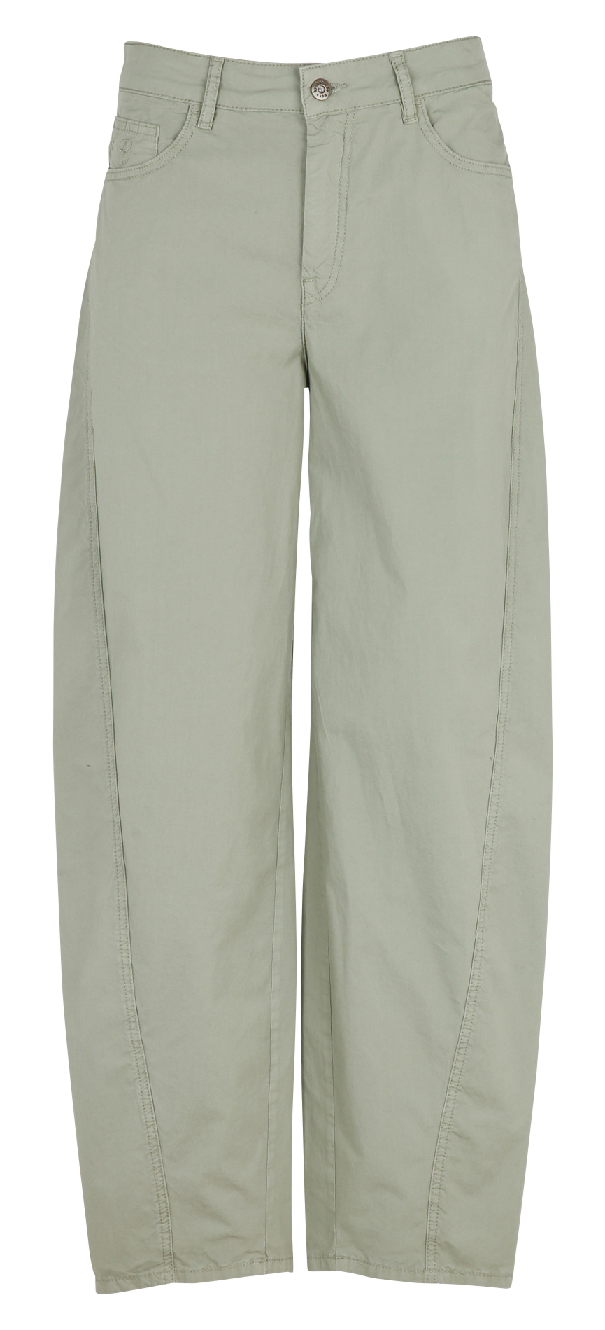 Elasticated high-waist wide-leg cotton pants BY BAR Green