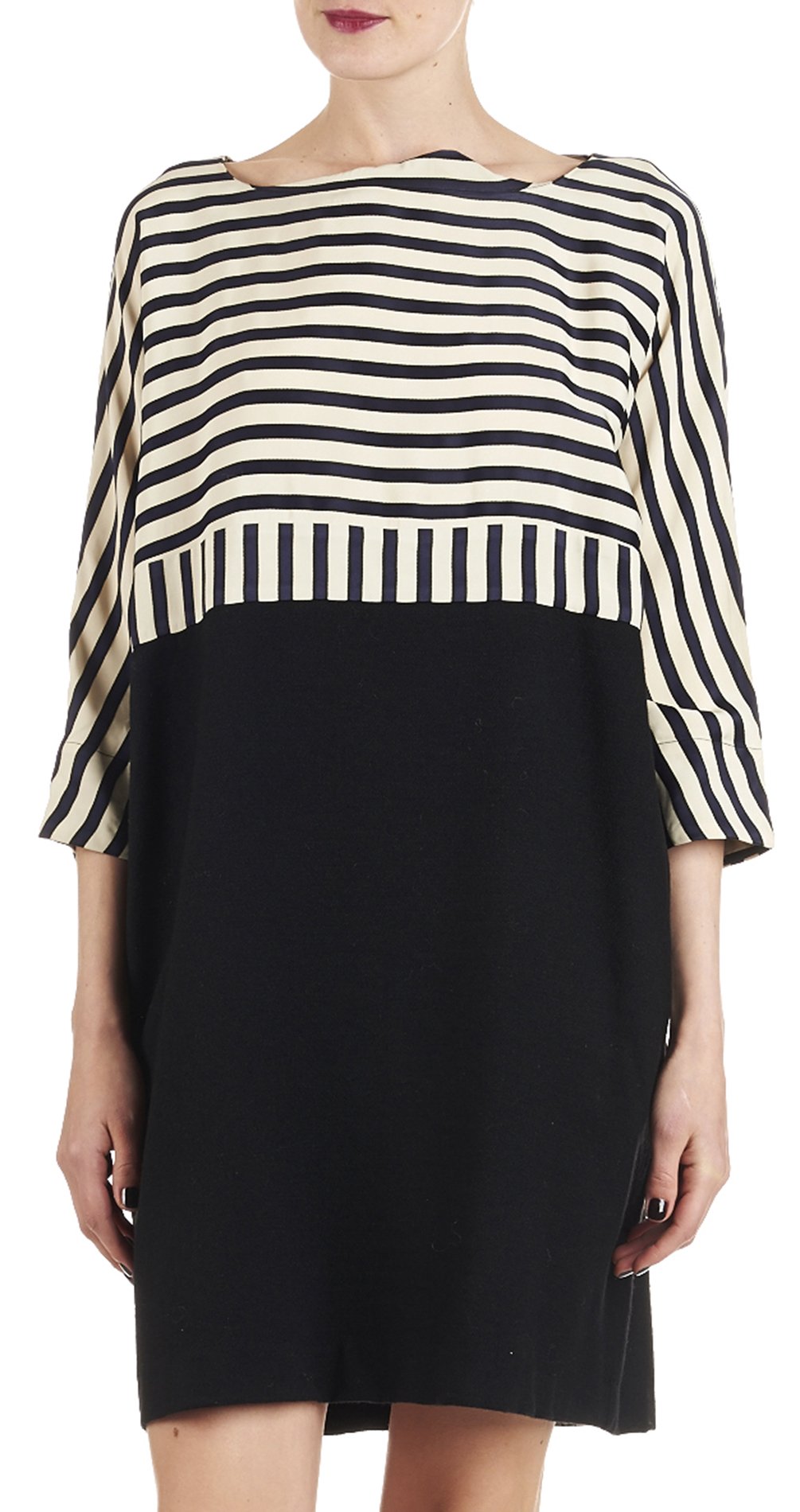 Dual material dress MOMONI Blue