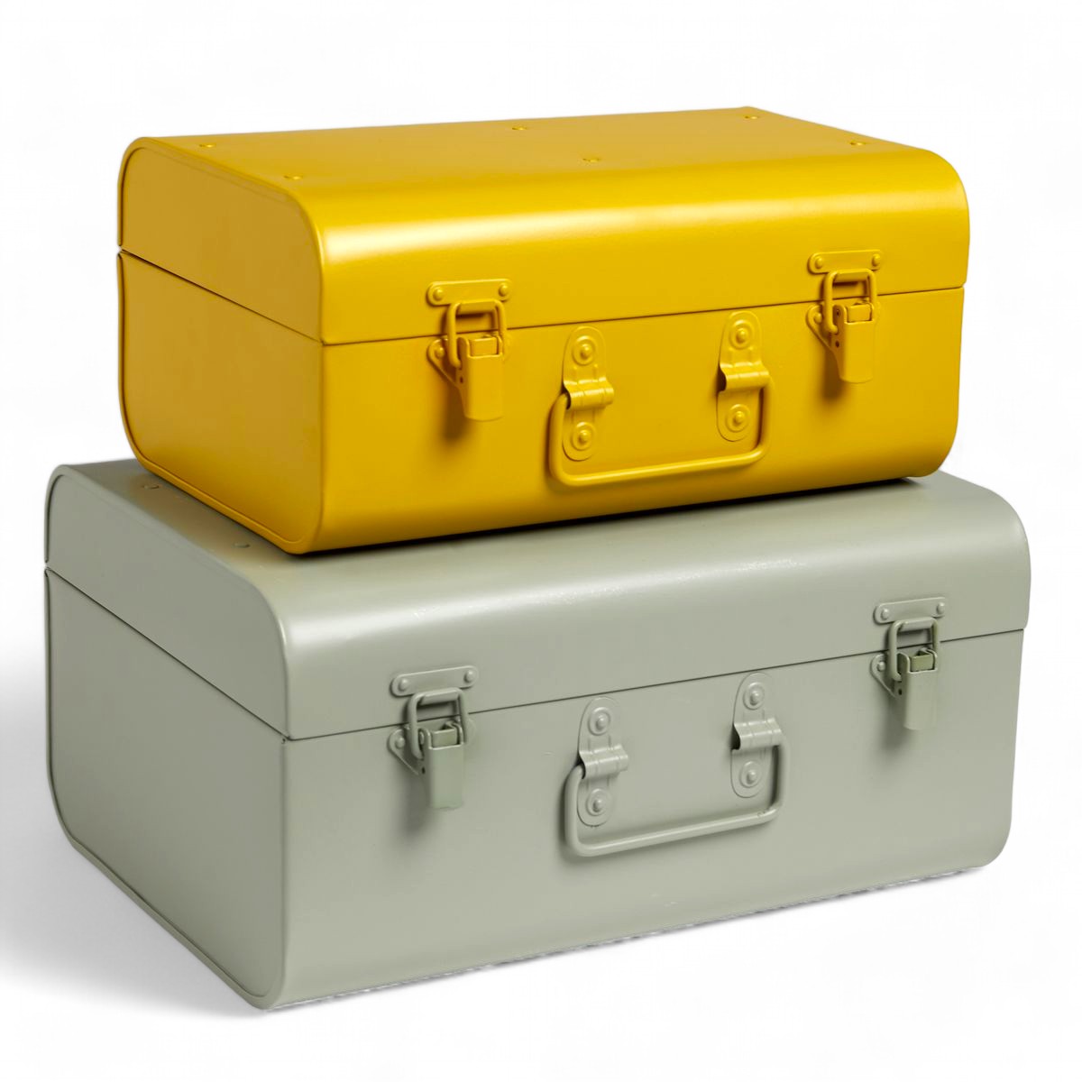 Set of 2 metal storage boxes FACTORY Green