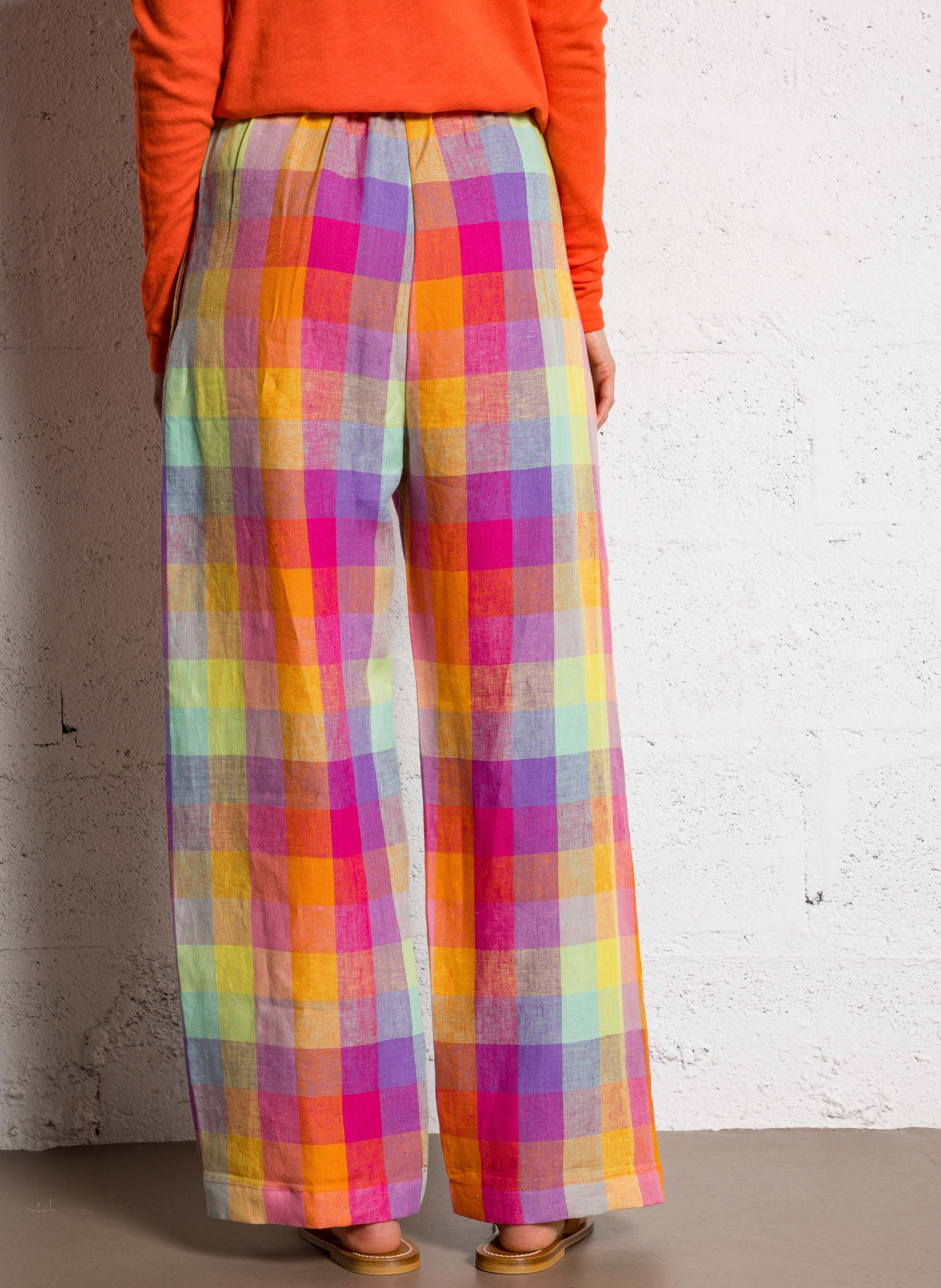 Pantalon large en lin imprimé AUTRE AURA Multicolore