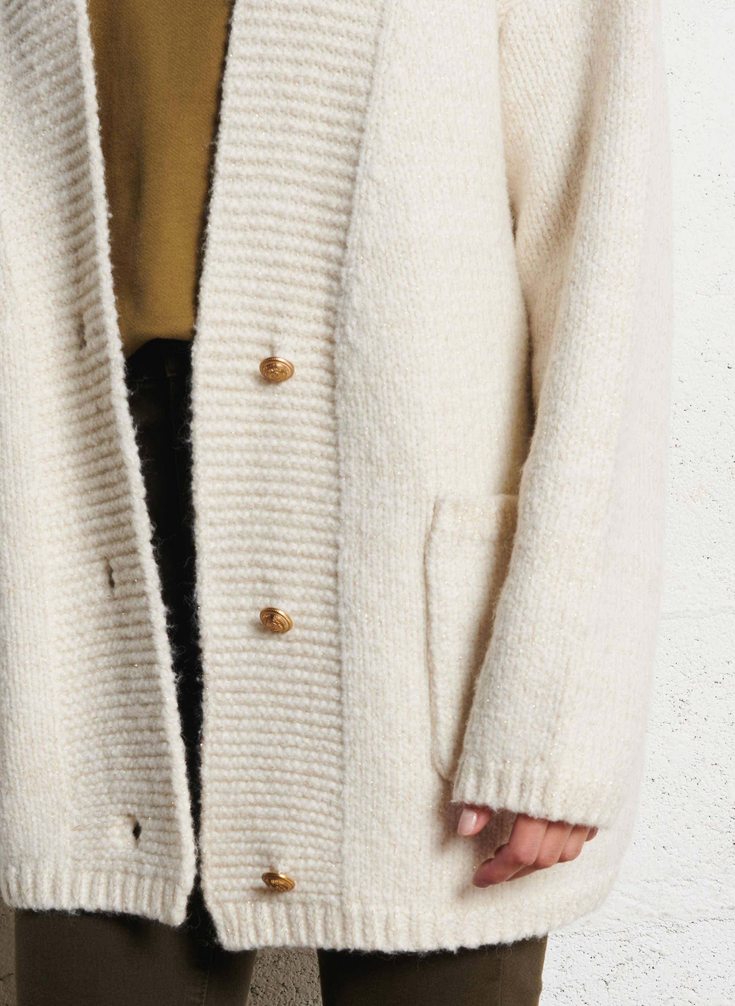 Shawl-collar cardigan IKKS White