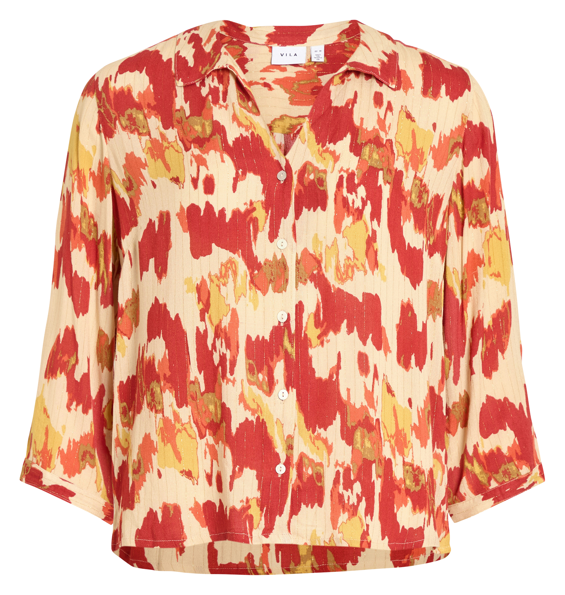 Chemise droite imprimée VILA Rouge