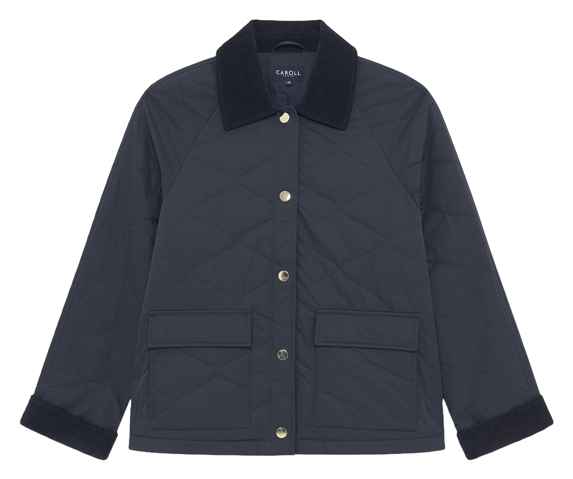 Parka droite col classique matelassée CAROLL Bleu