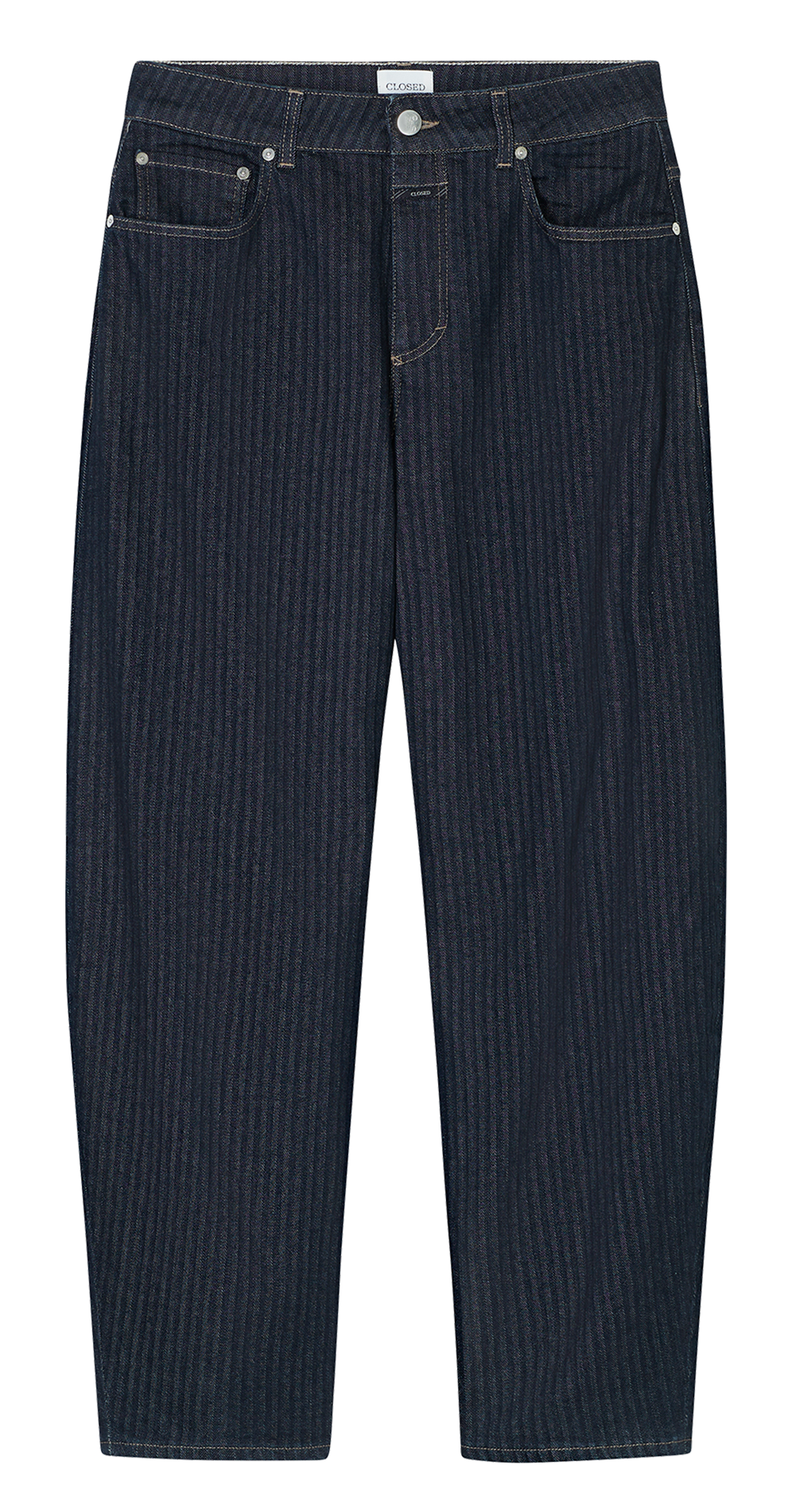 Mixed cotton barrel jeans CLOSED Blue