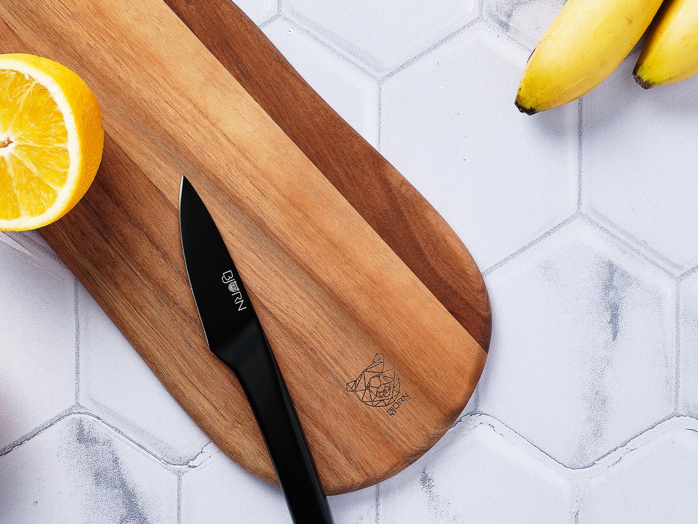 Acacia wood cutting board Freja - 41 x 16cm BJORN Brown