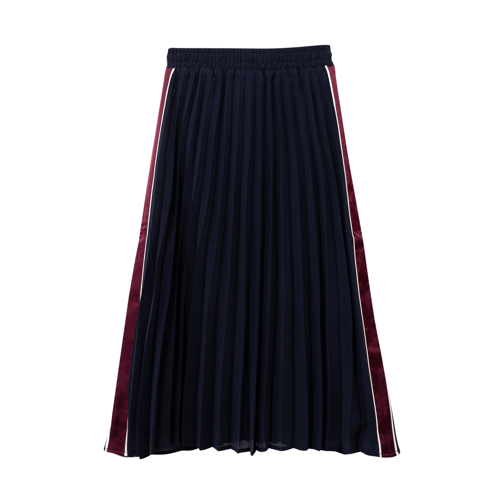 Jupe longue plissée rayures côtés IKKS JUNIOR Bleu