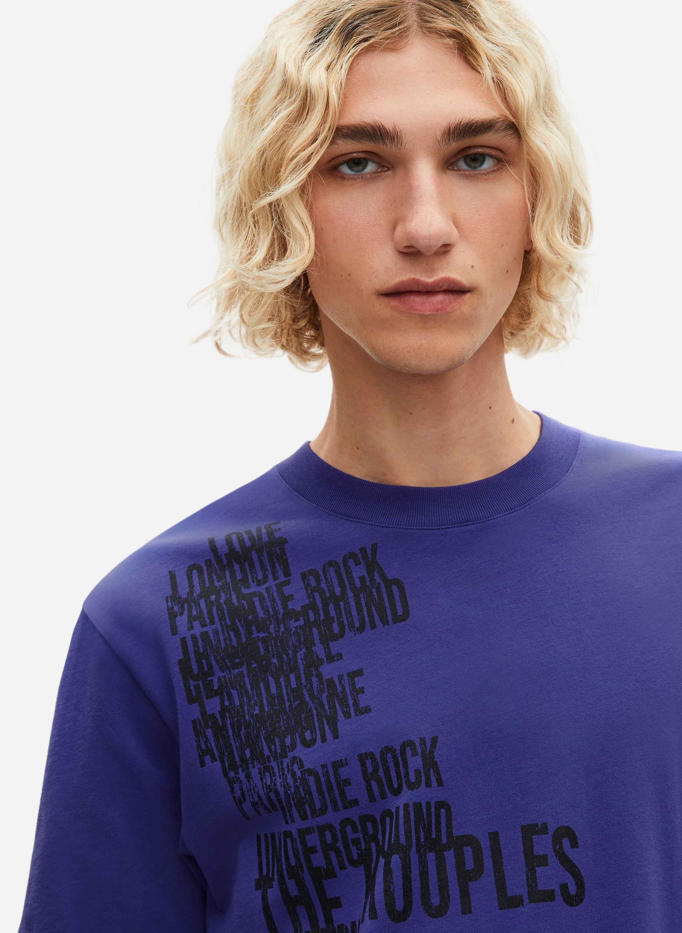 T-shirt with The Kooples screen print Blue