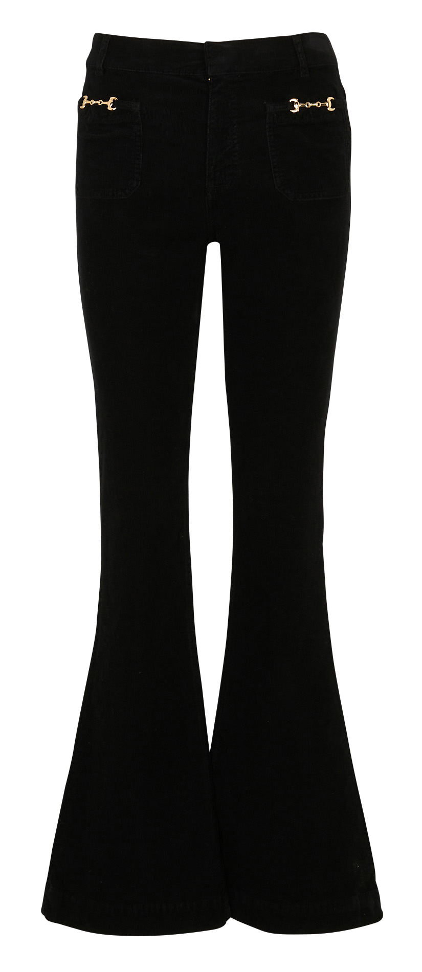 Flared Hose aus Baumwoll-Mix BERENICE Schwarz