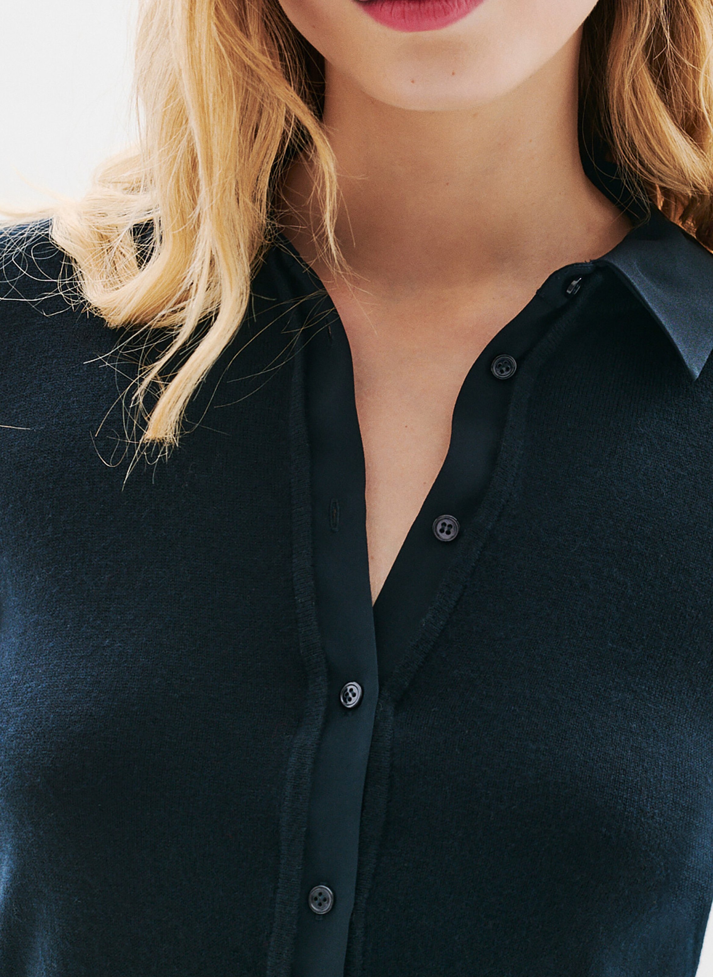 Cardigan with classic collar CAROLL Black