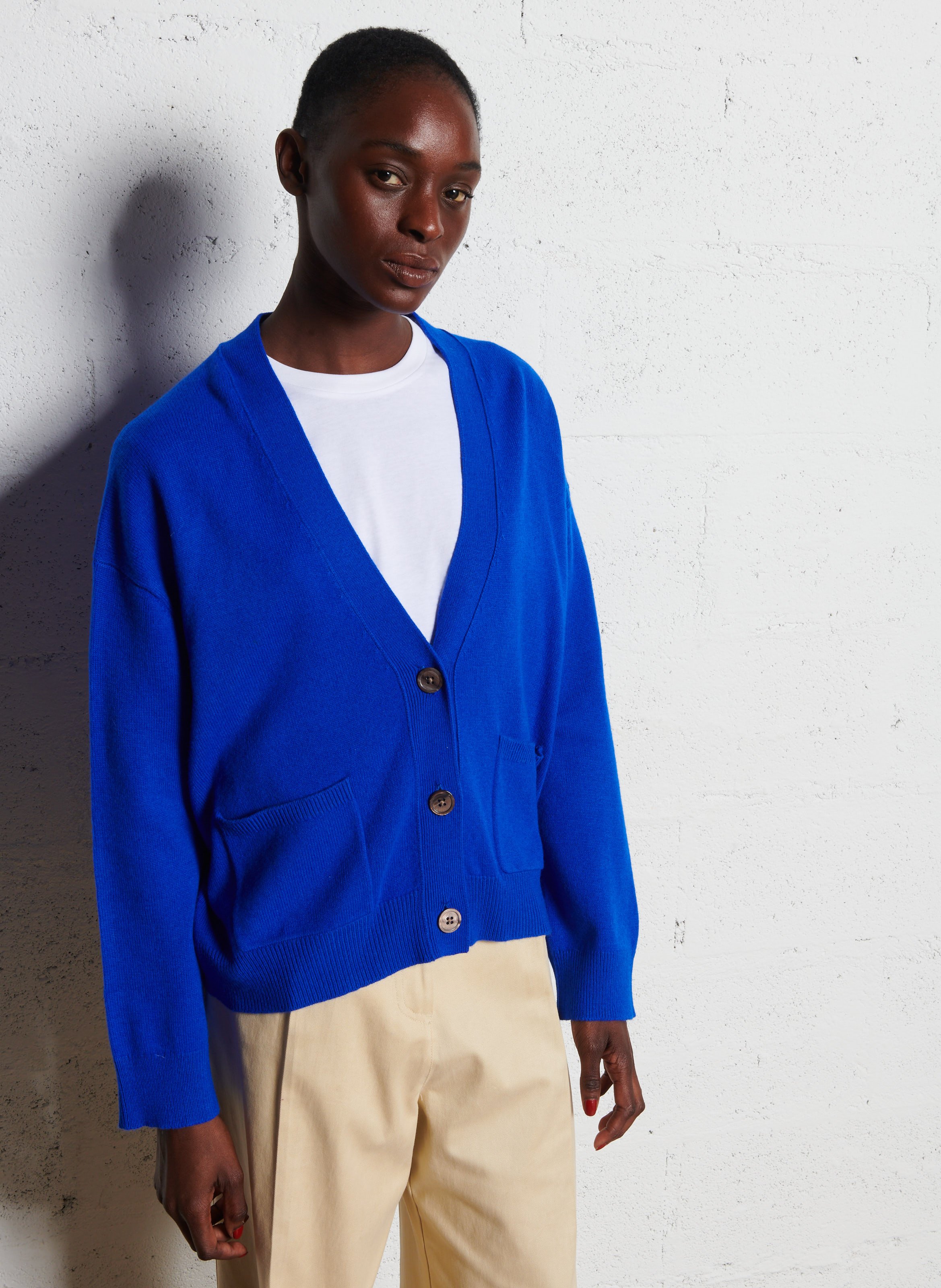 Halflang vest van wolmix Romane BELLEROSE Blauw