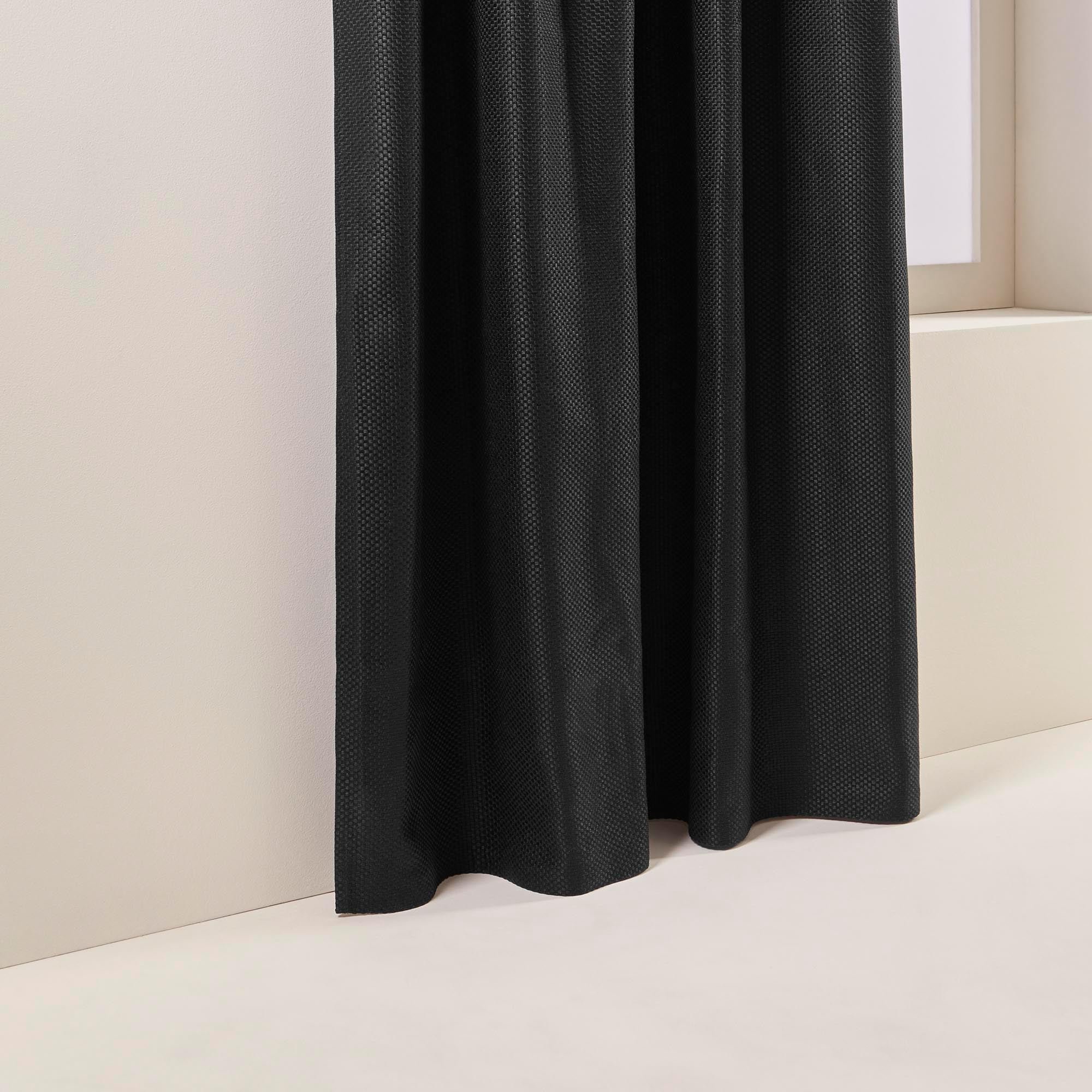Pleated ribbon curtain MADURA Black