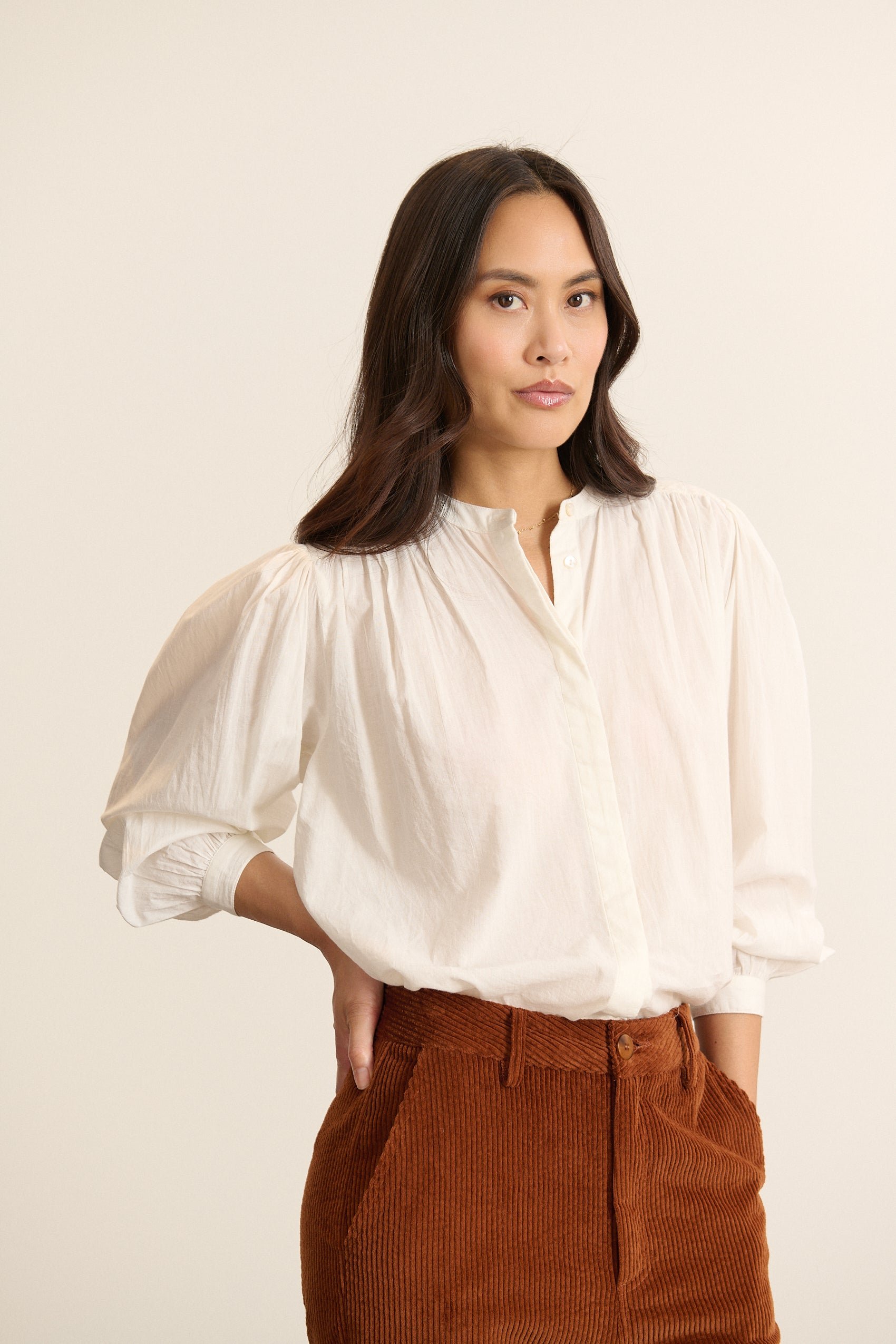 Long-sleeved embroidered blouse GARANCE PARIS White