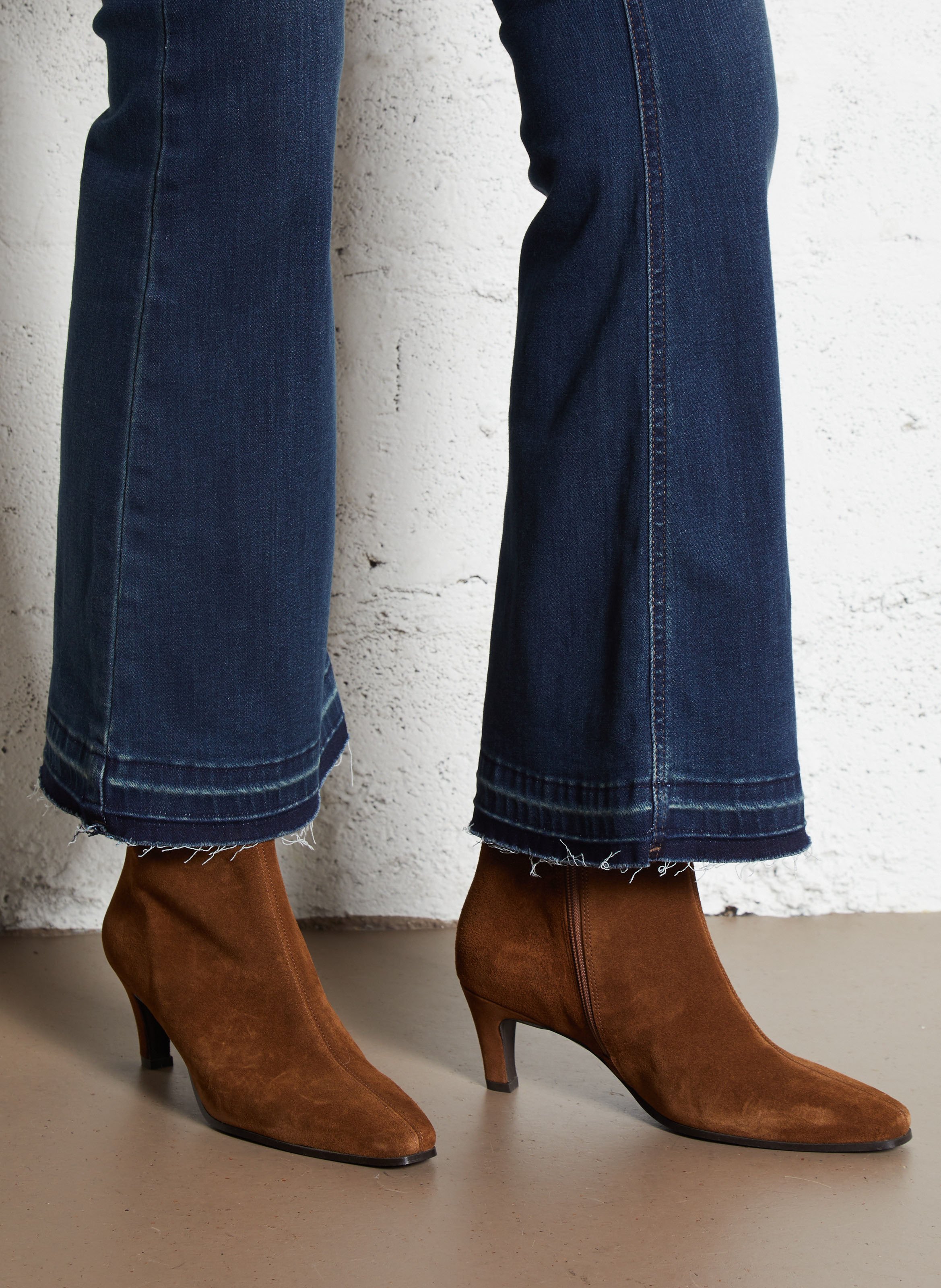 Bottines à talons en cuir velours MELLOW YELLOW Marron