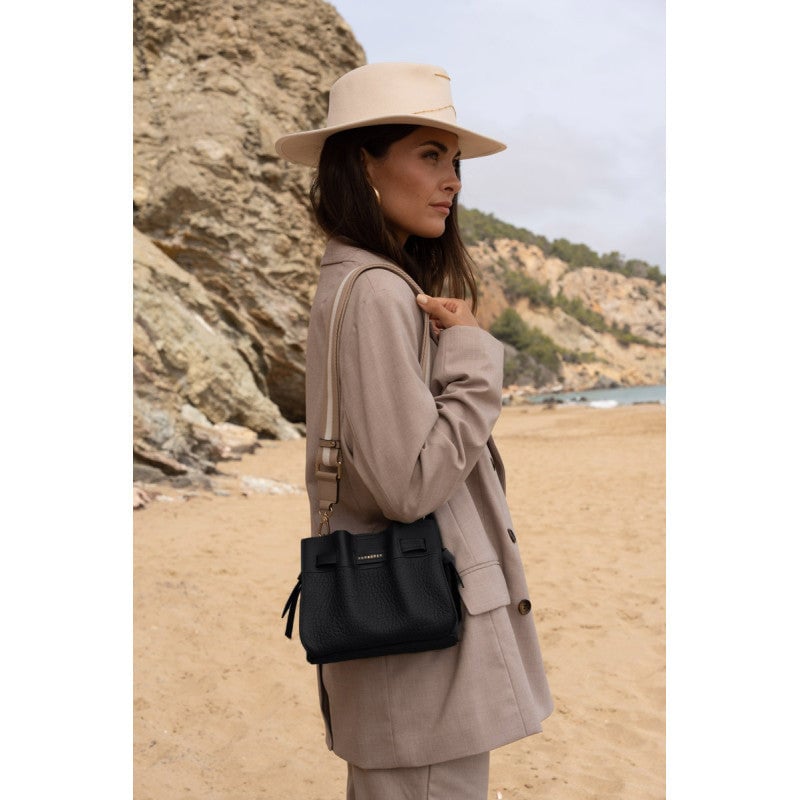 Shoulder bag - cowhide leather POURCHET Black