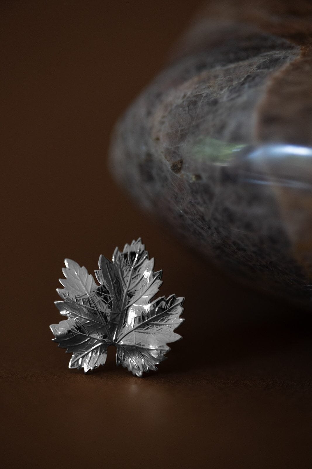 HÉRA - Silver-plated leaf maxi ring MONSIEUR SIMONE Silver