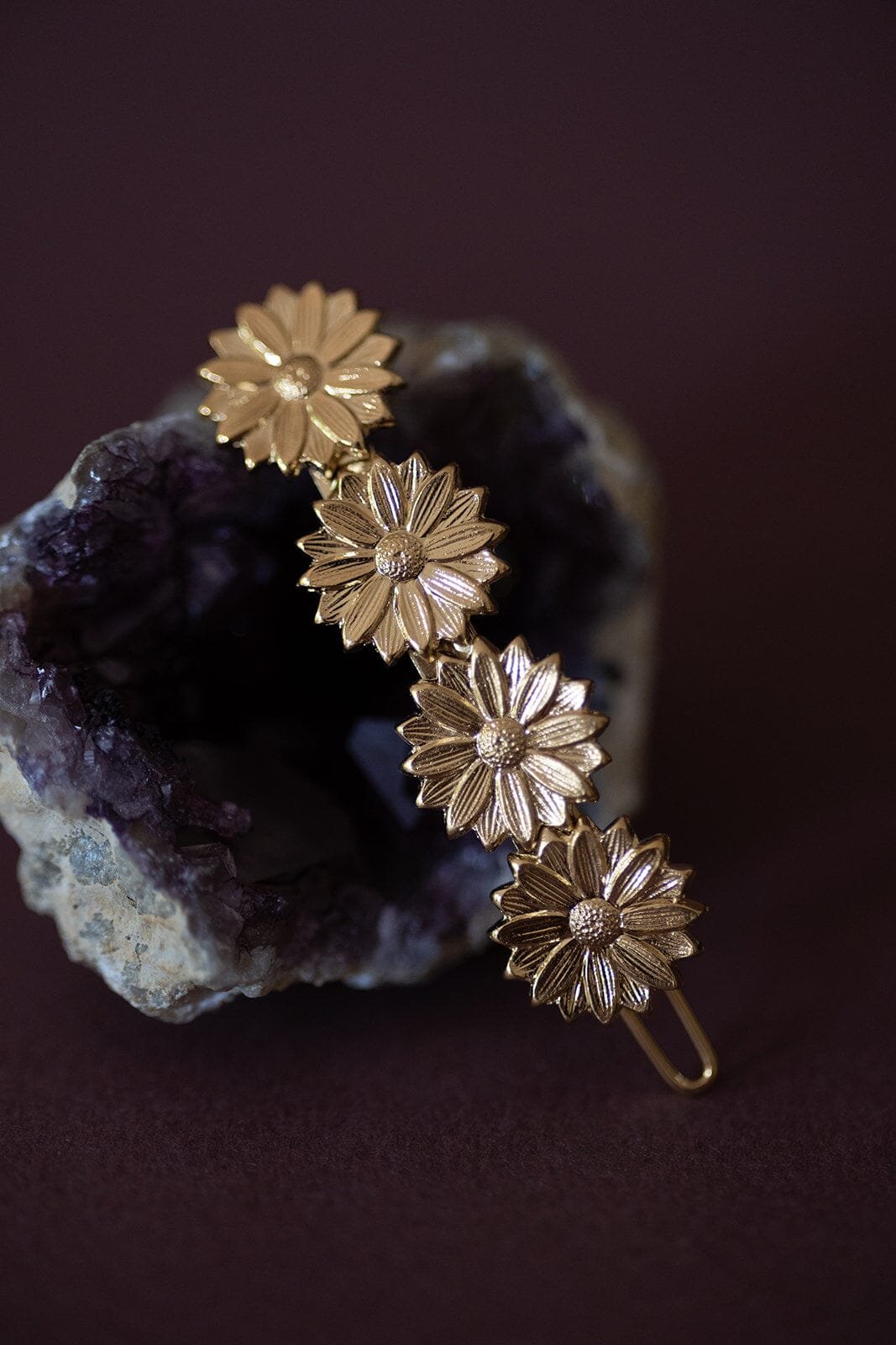 Mini silver-plated flower hair clip MONSIEUR SIMONE Golden