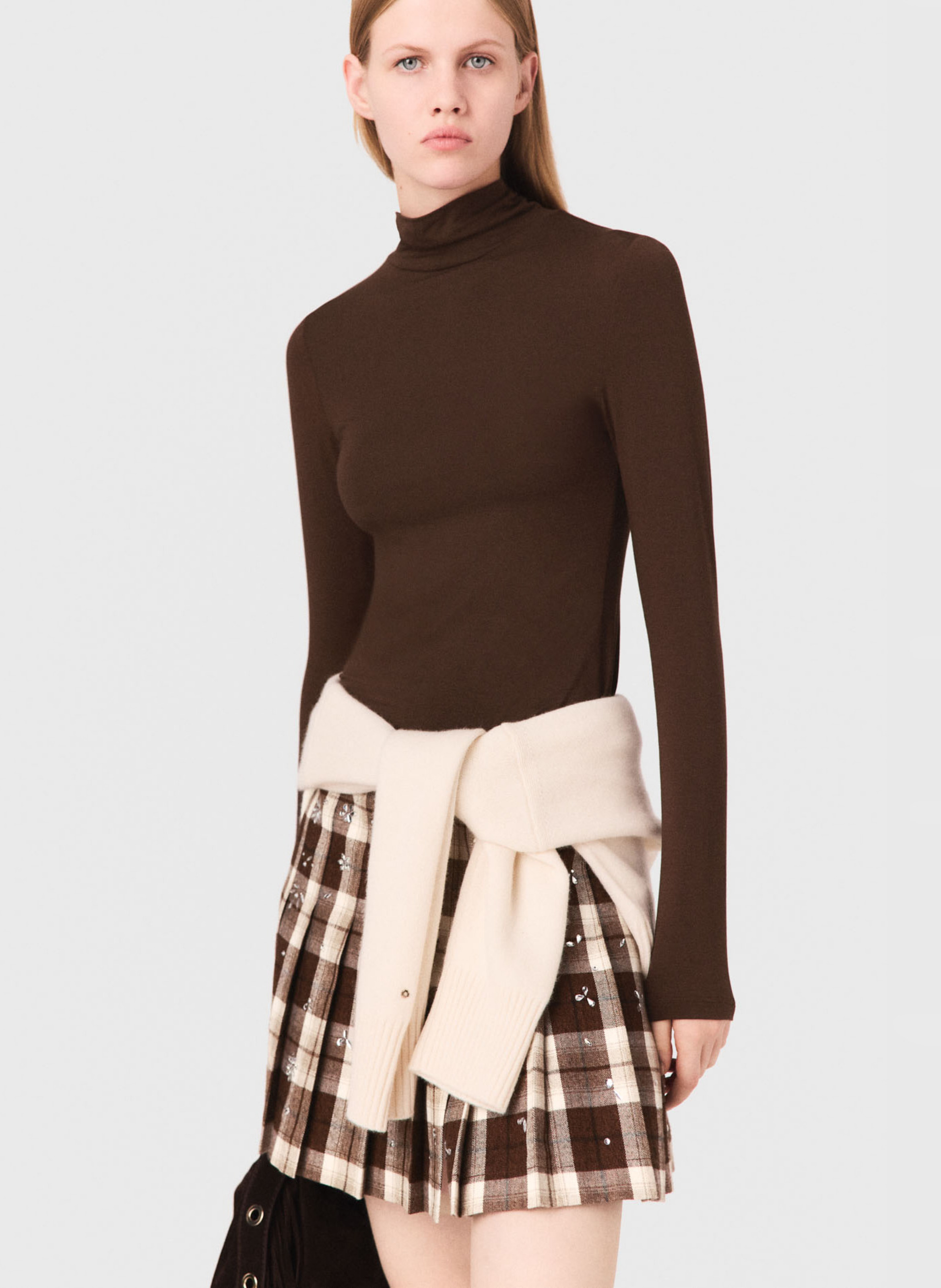 Pull col roulé  MAJE Marron