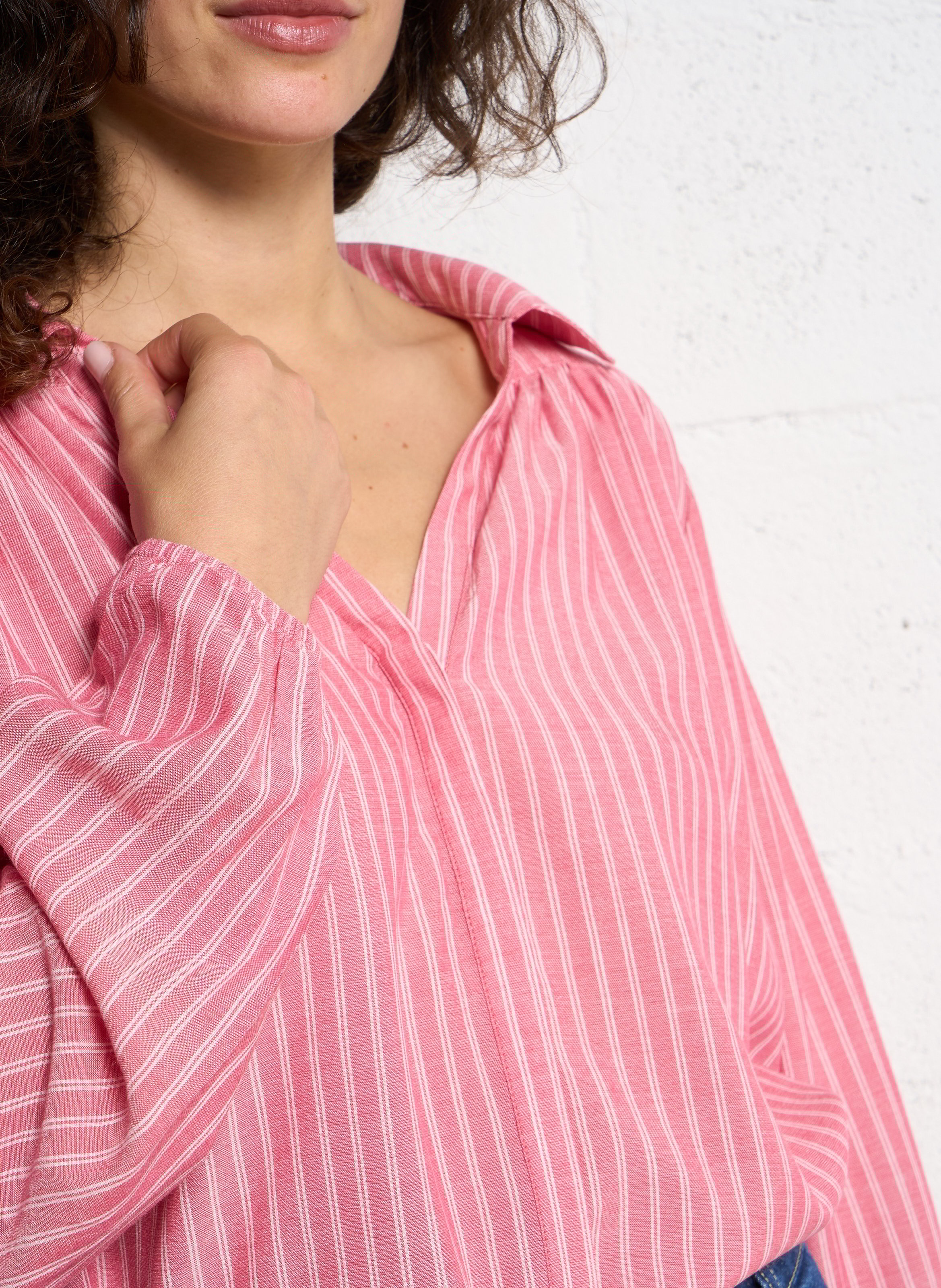 Chemise col classique rayée MAISON 123 Rose