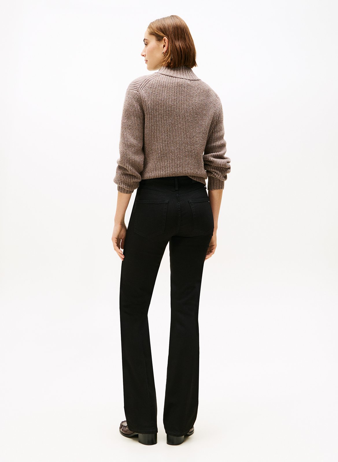 Jean droit taille haute uni TOMMY HILFIGER Noir