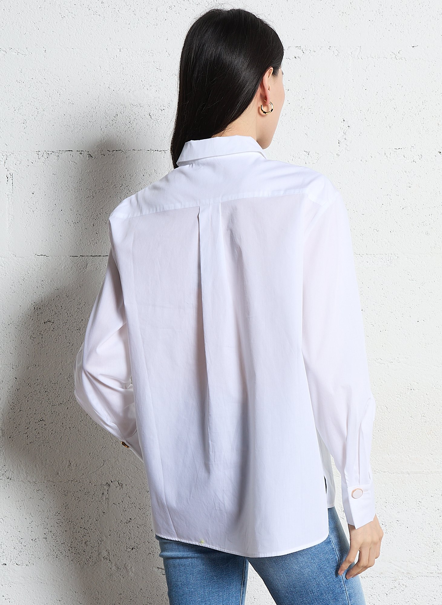 Chemise col classique en coton MAISON 123 Blanc