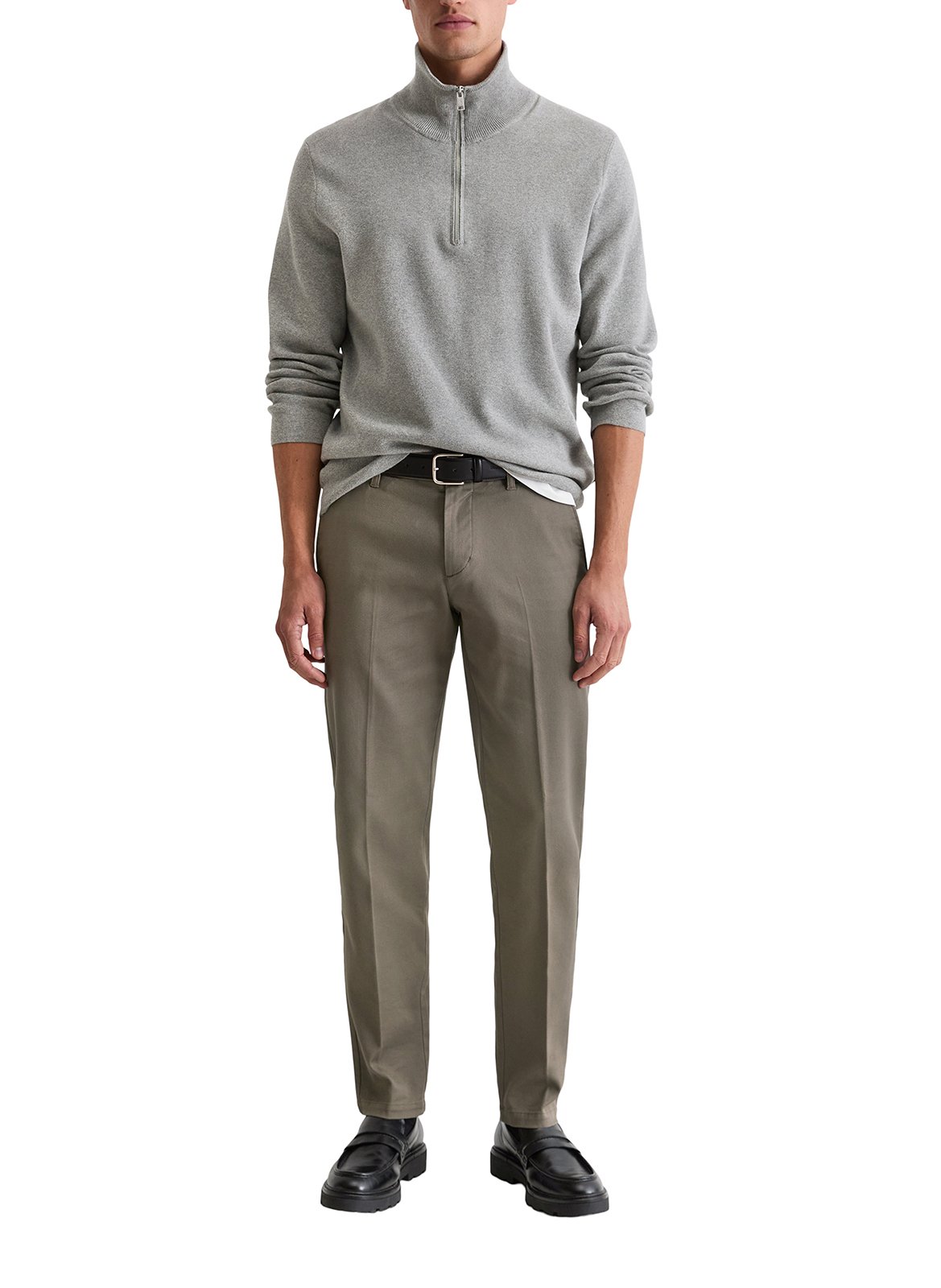 Pull col camionneur en coton MARC O'POLO Gris