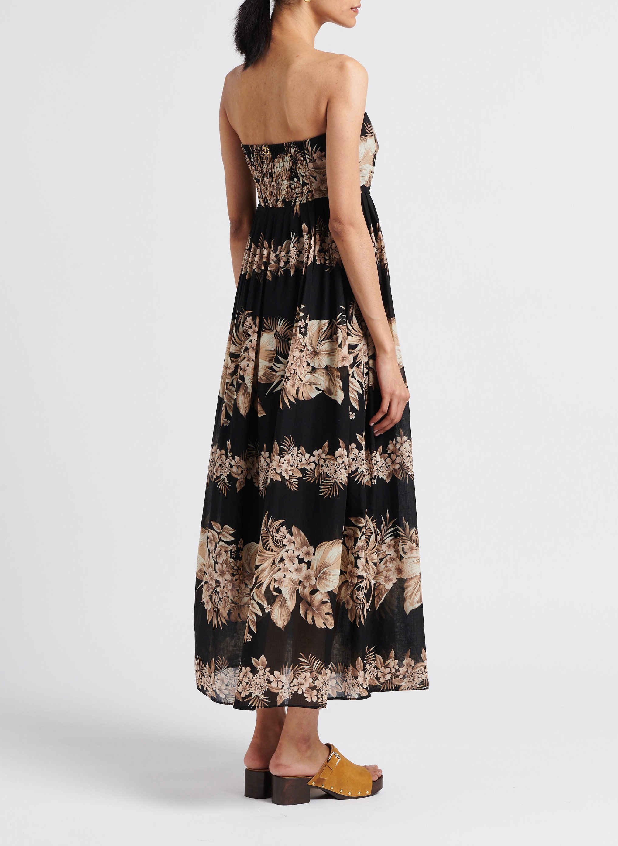 Strapless floral print cotton dress TWINSET Multicolored