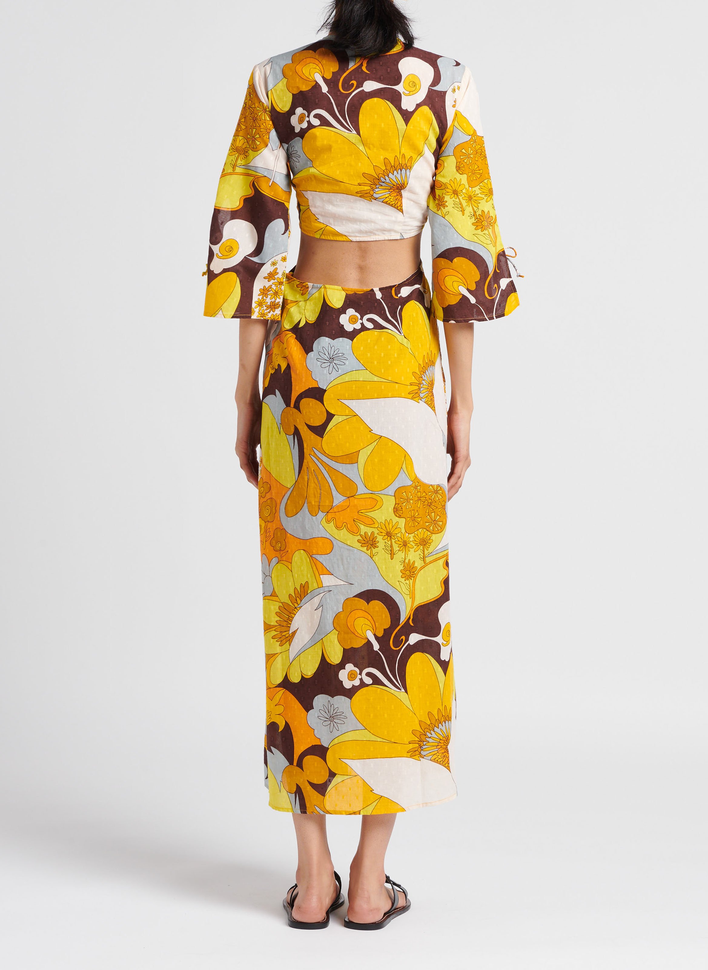 Robe longue en coton imprimé ANTIK BATIK Jaune