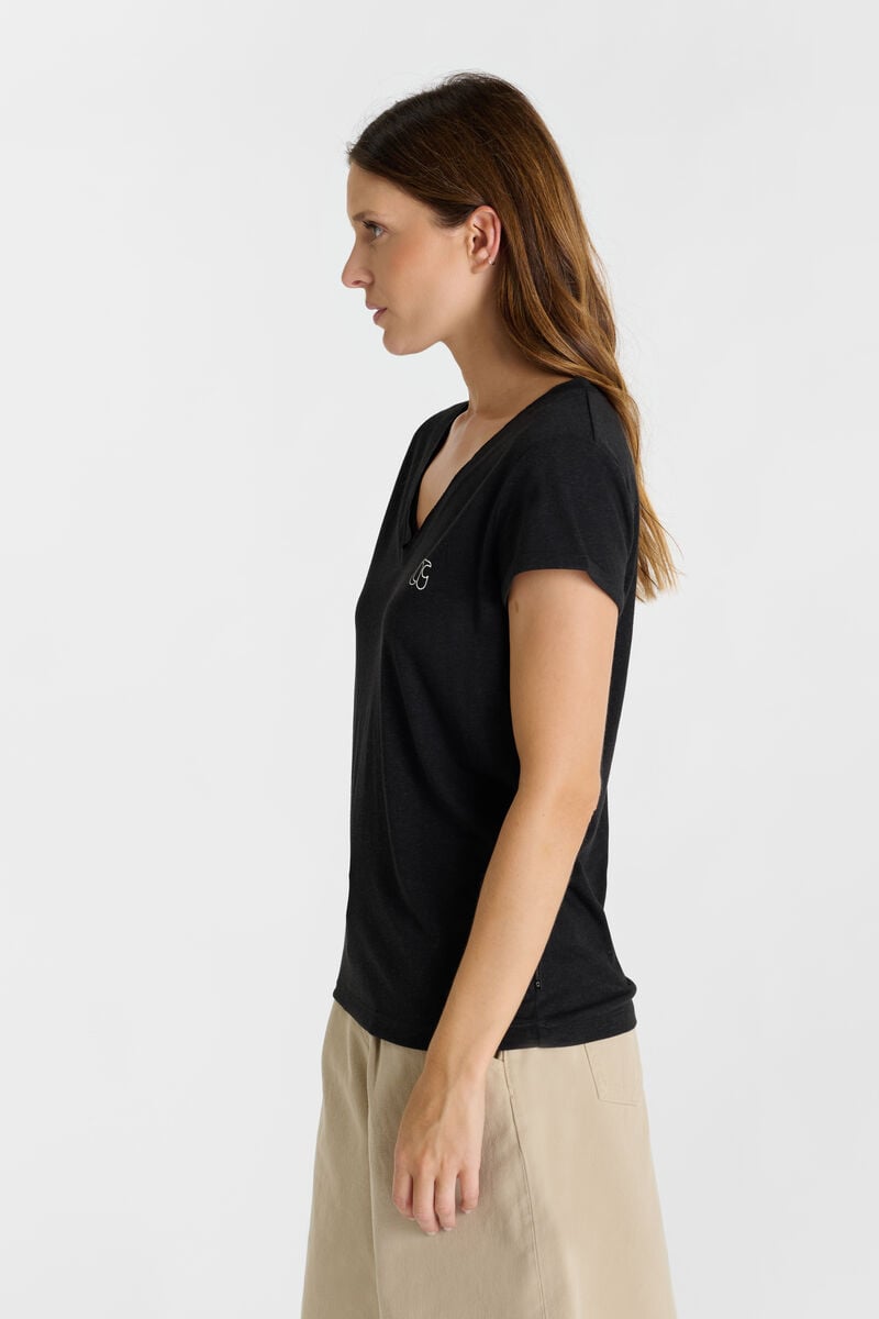 Tommy Badge T-shirt LE TEMPS DES CERISES Black