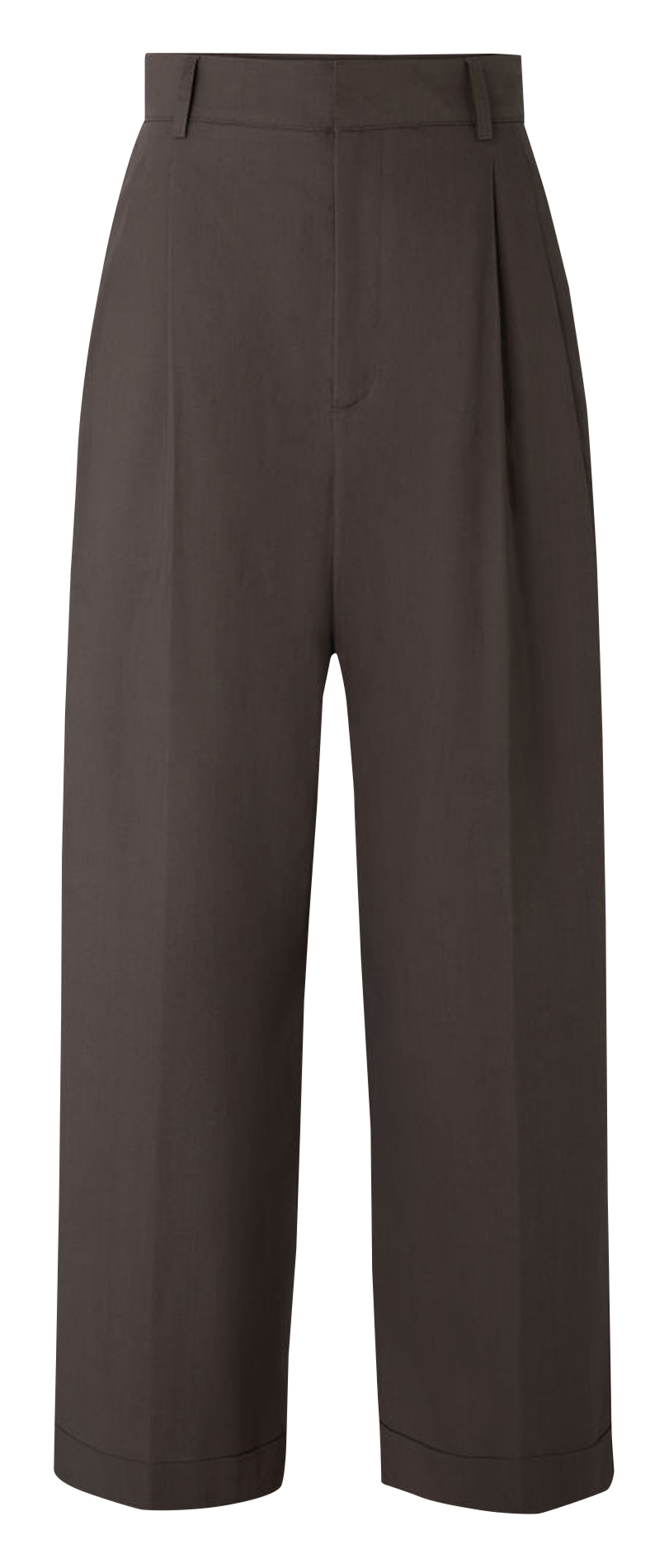 Wide-leg front-pleated cotton poplin pants SOEUR Grey