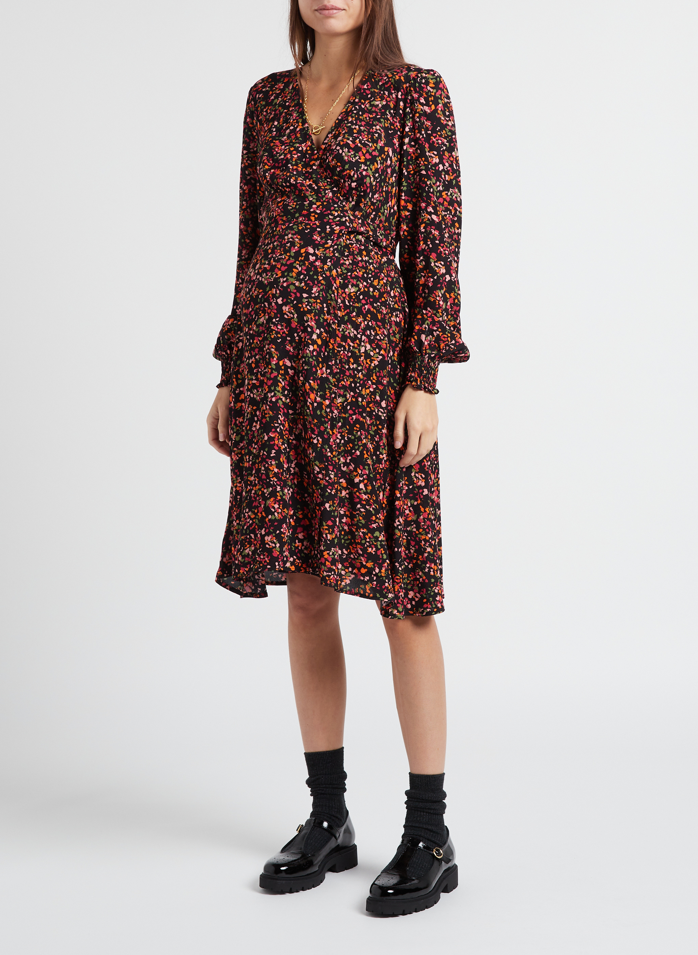 Robe col V cache-c?ur  SERAPHINE Multicolore