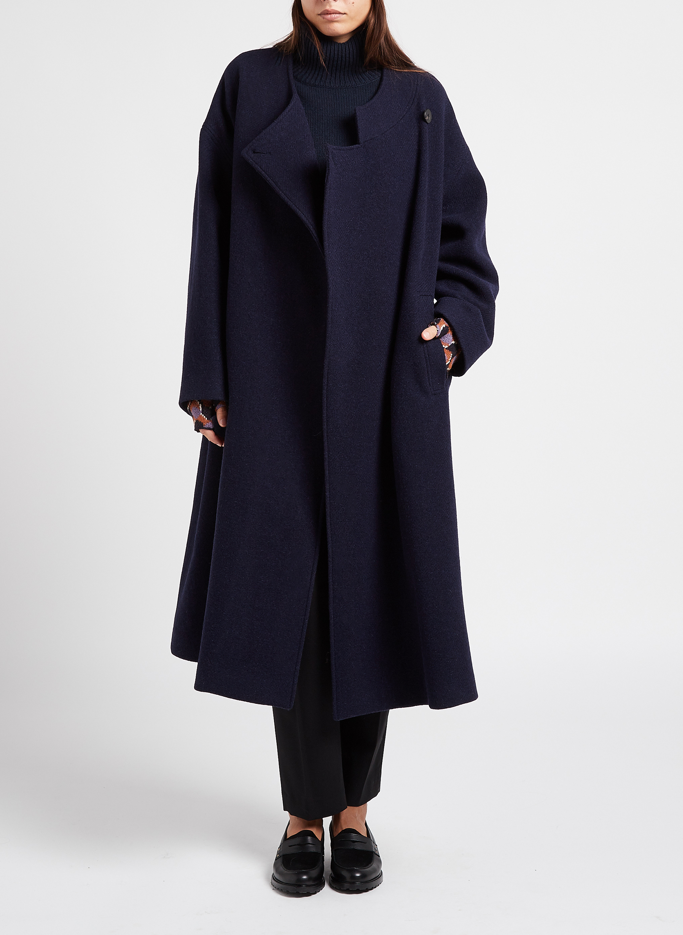 Loose-fit high-neck cashmere sweater KUJTEN Blue