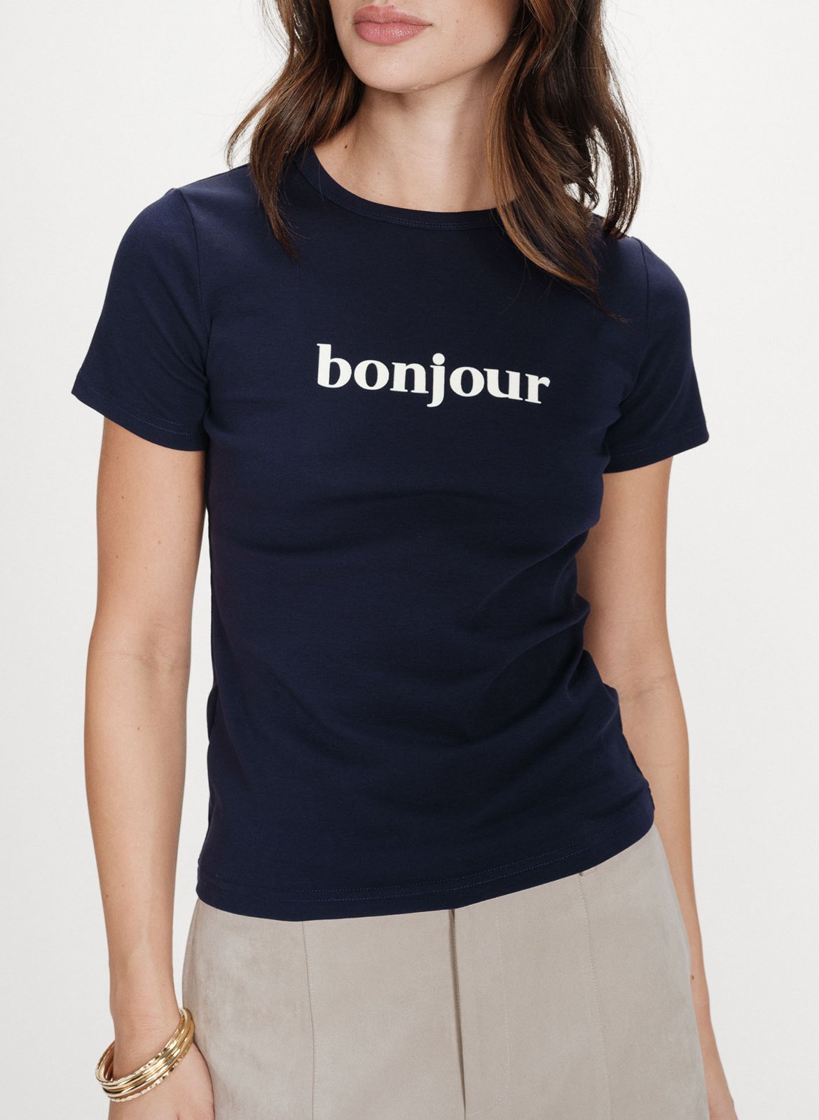 Einfarbiges Langarm-Top mit Rundhalsausschnitt GRACE ET MILA Blau