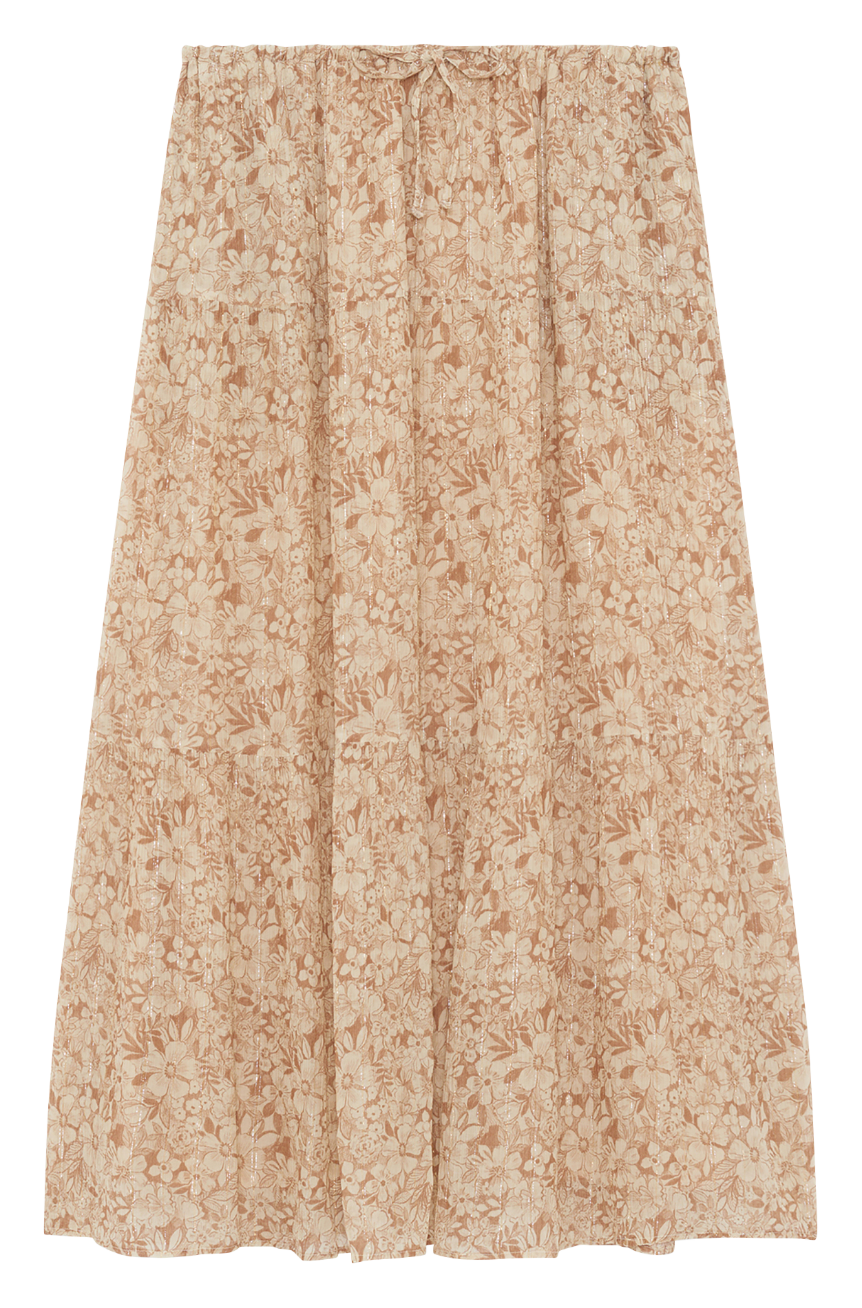 jupe midi à imprimé fleuri PABLO Beige