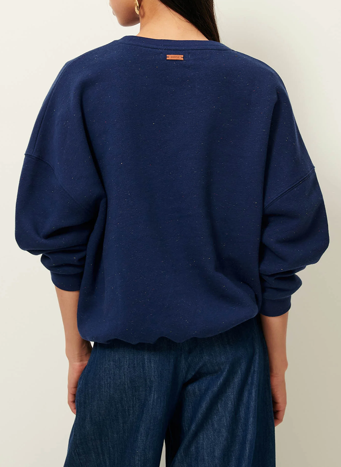 Oversized round-neck cotton-blend sweatshirt SESSUN Blue