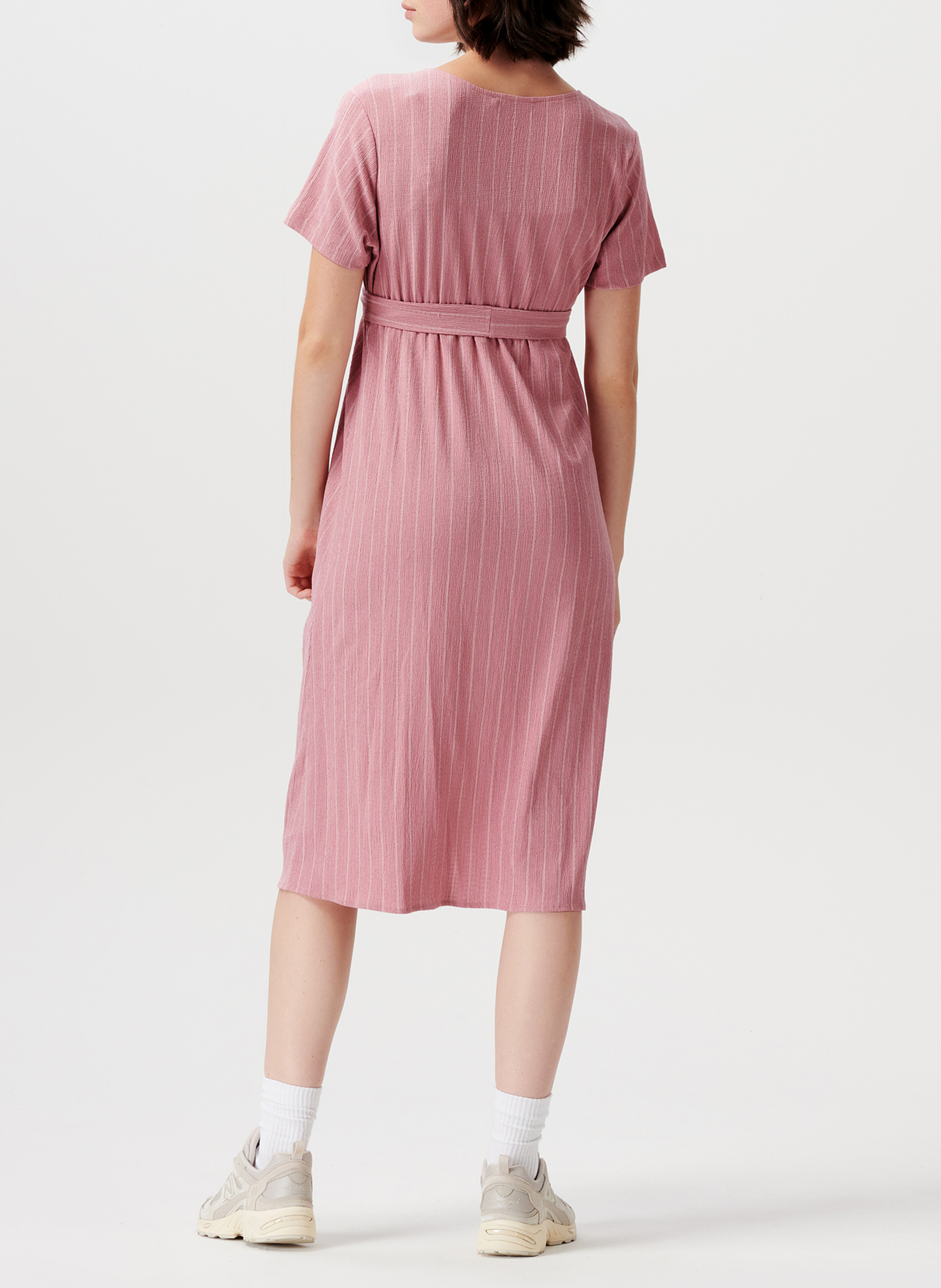 Robe midi à rayures SUPERMOM Rose