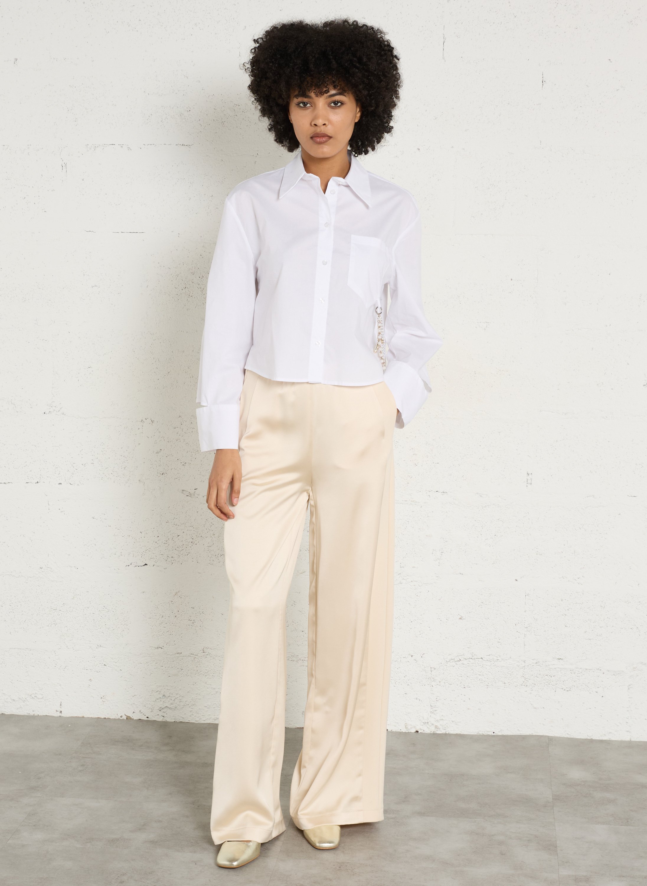 Cotton shirt with classic collar IMPERIAL White