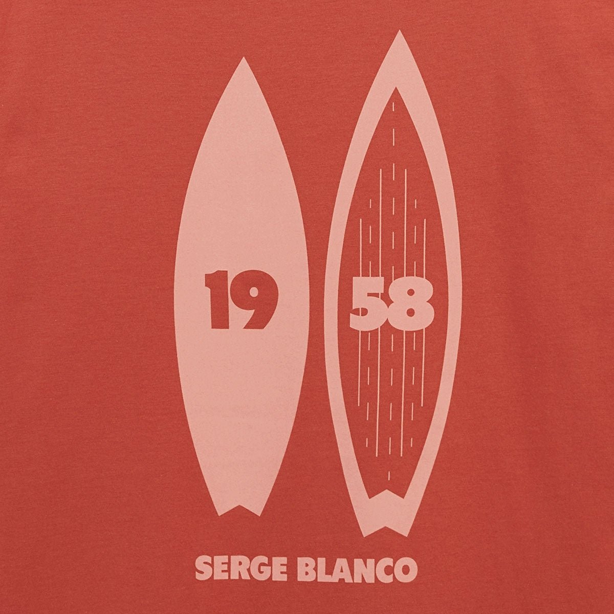 Round neck printed cotton T-shirt with surf back SERGE BLANCO Orange