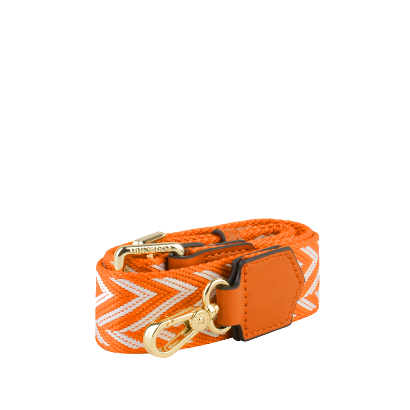 Cotton shoulder strap trimmed with leather POURCHET