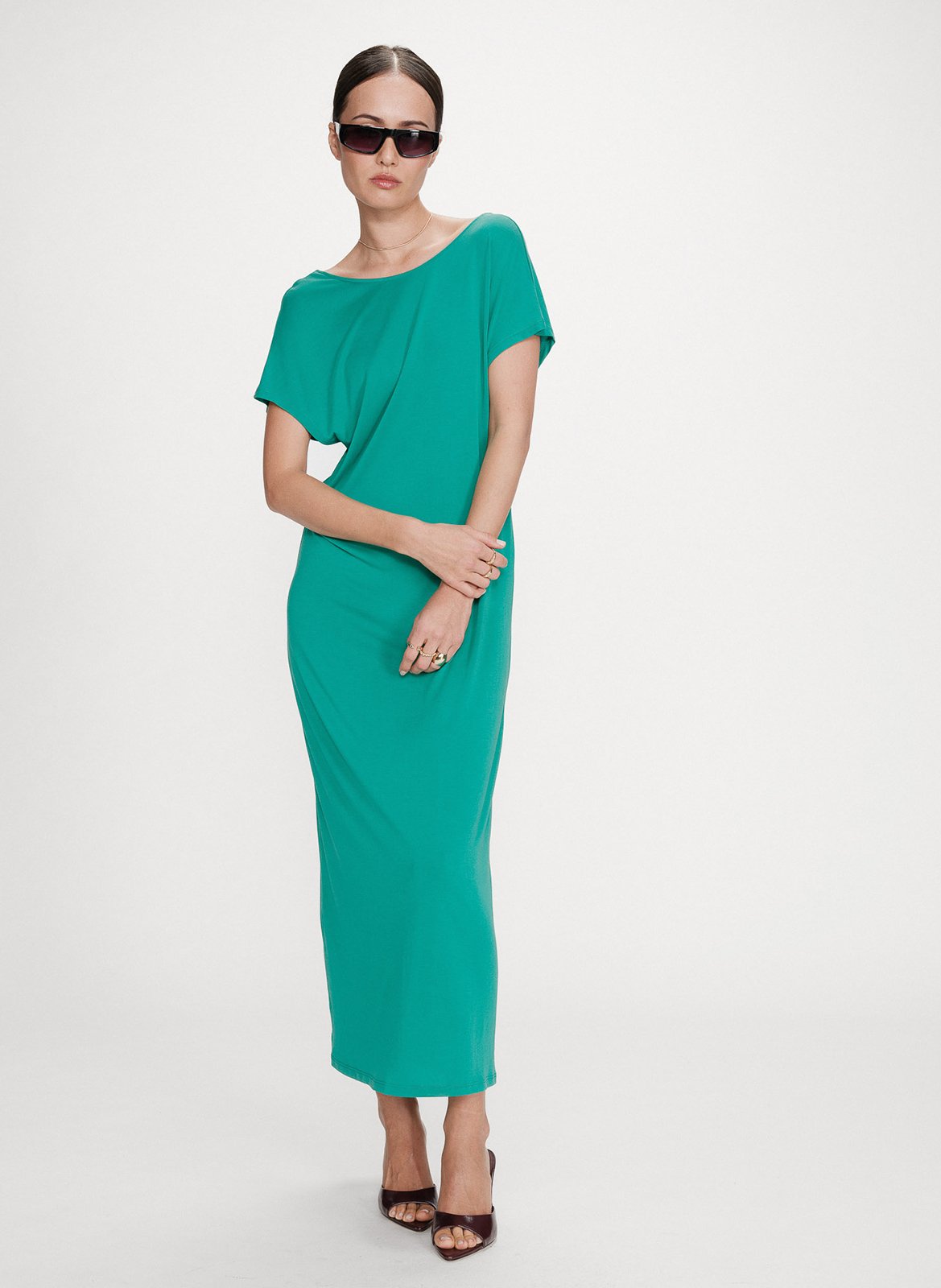 Robe longue col rond GRACE ET MILA