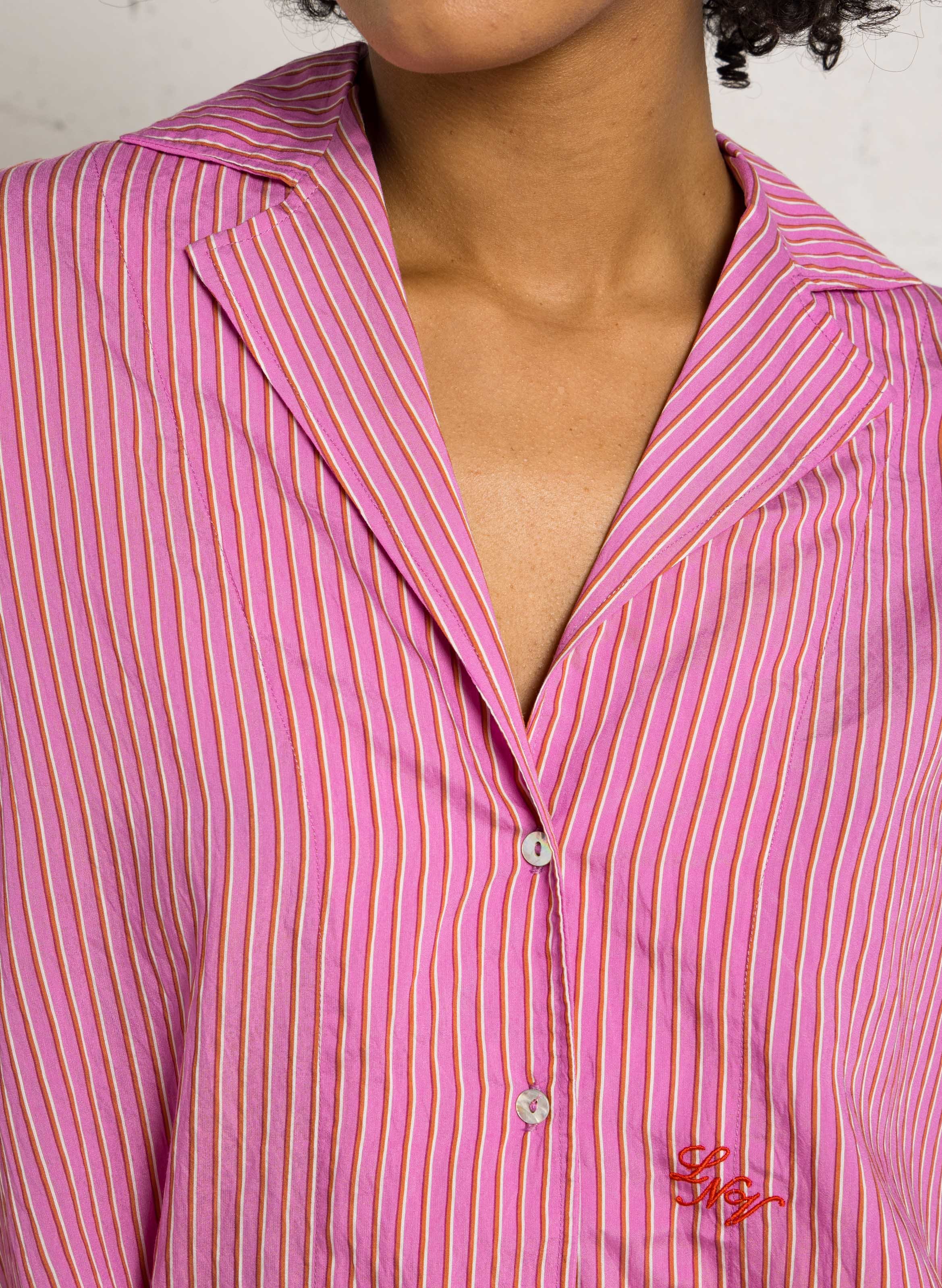 Chemise col classique rayée LA NOUVELLE Rose