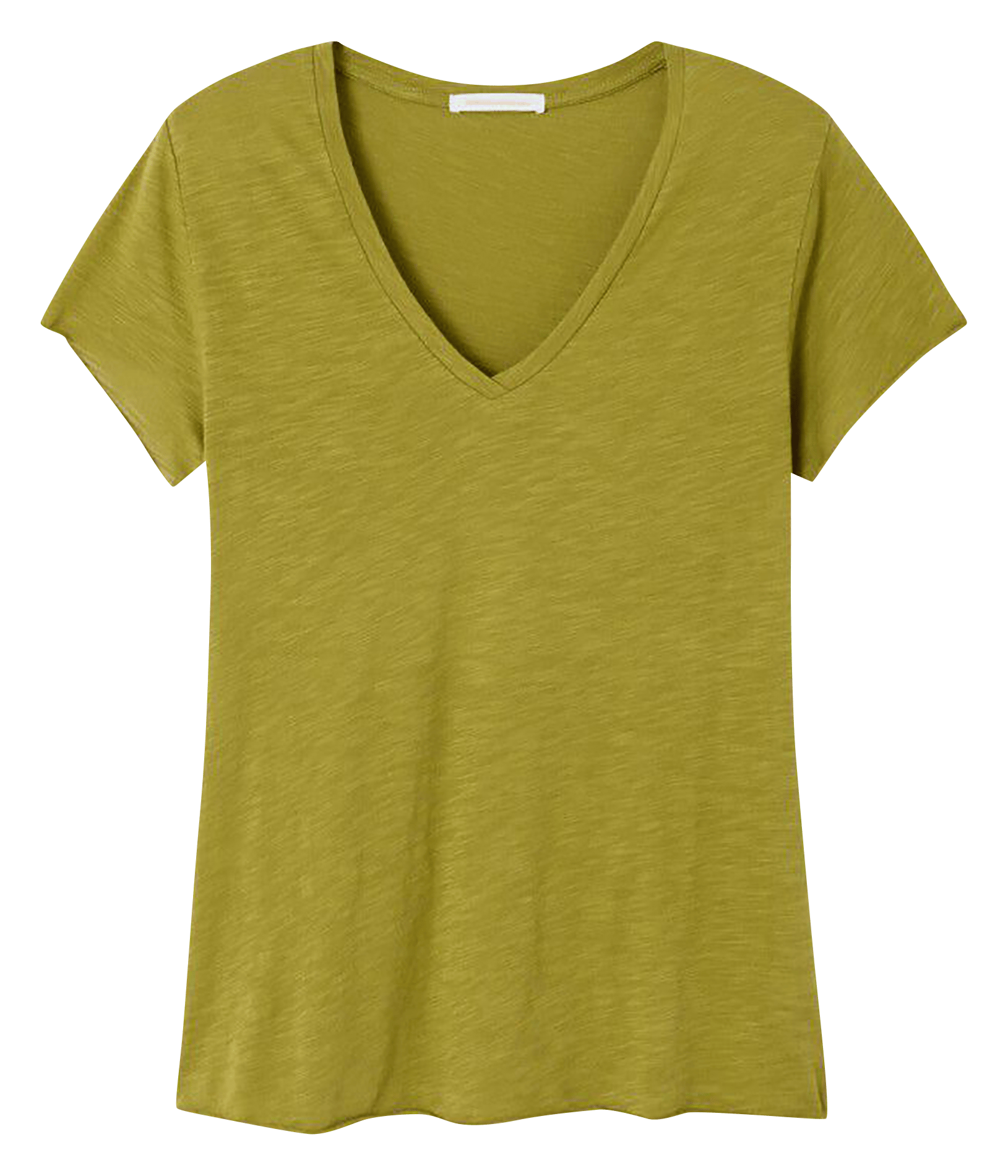 Tee-shirt droit col V en coton mélangé AMERICAN VINTAGE Vert