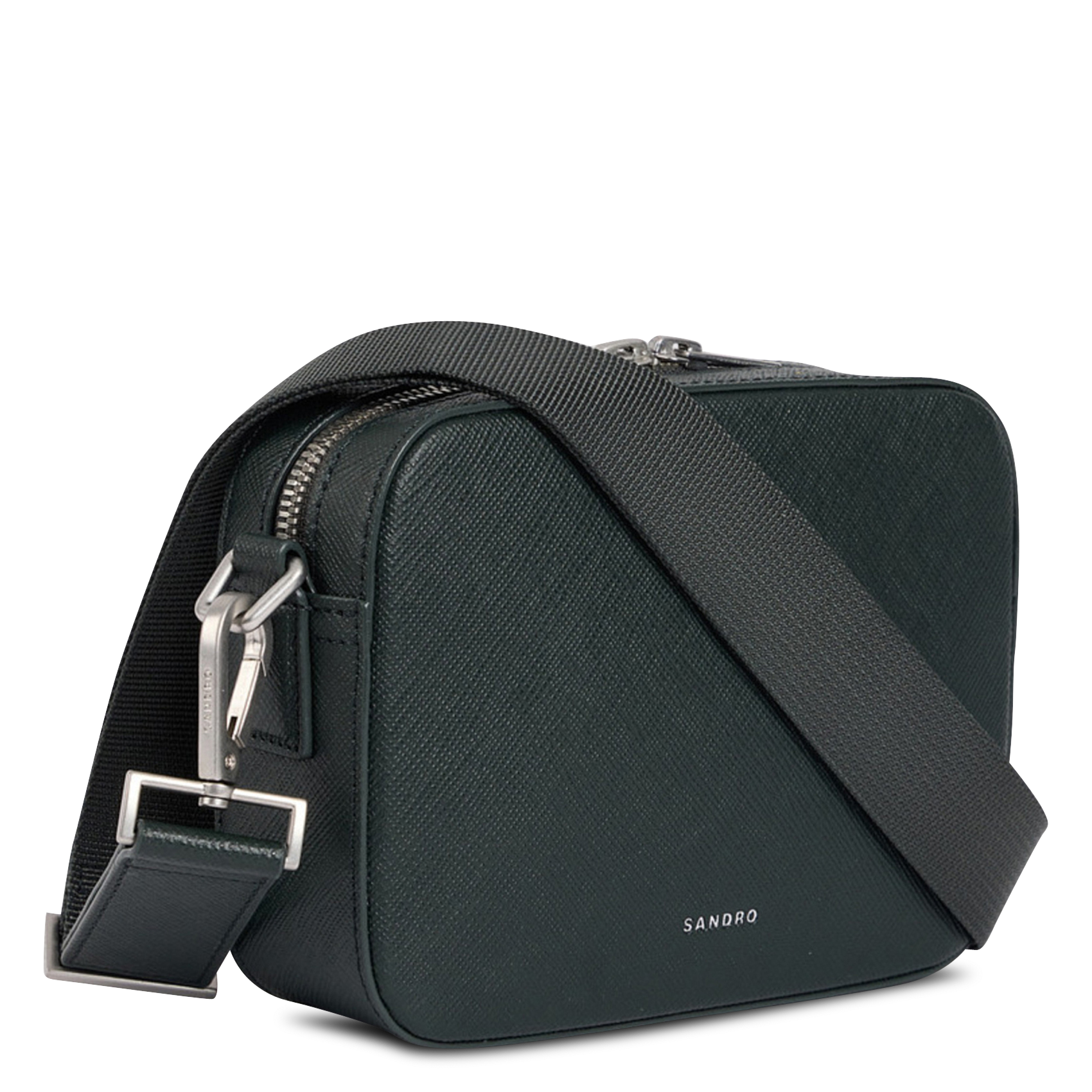 Sac bandoulière en cuir recyclé SANDRO Vert