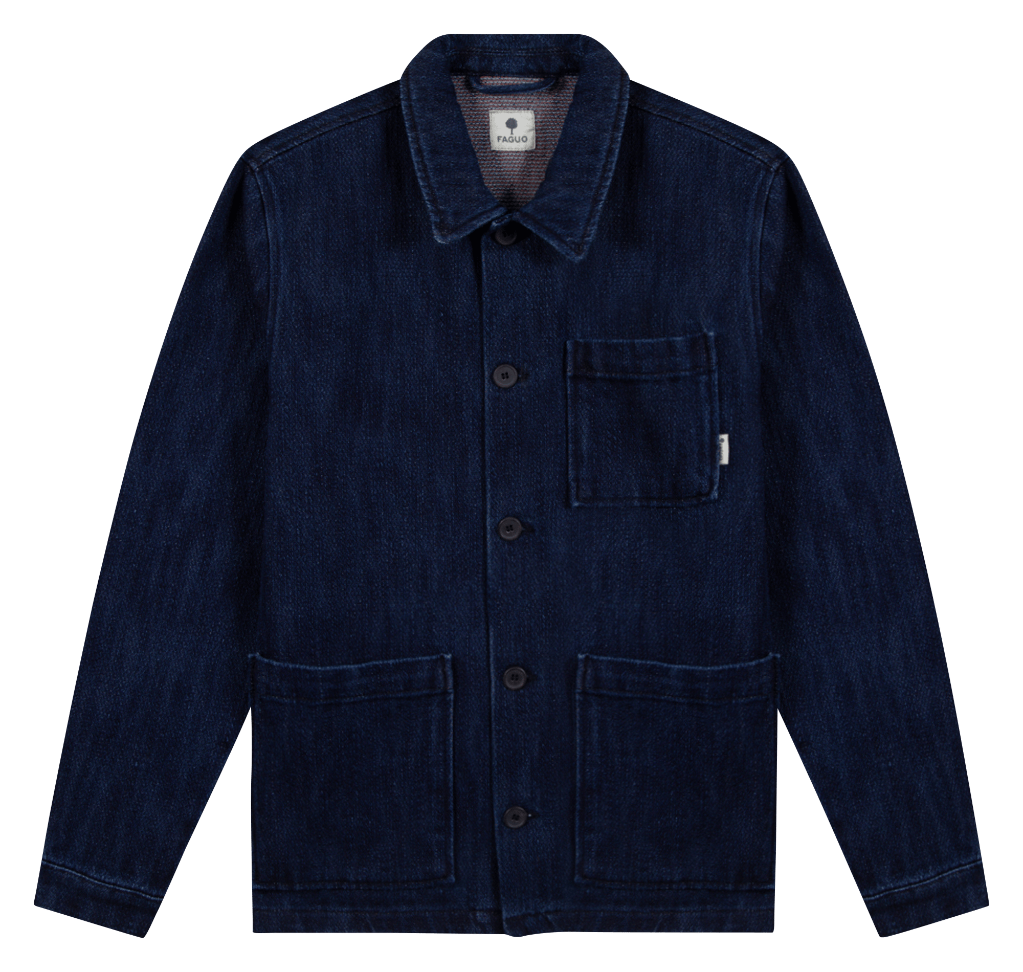 Jacke aus Bio-Baumwolle mit klassischem Kragen FAGUO Blau